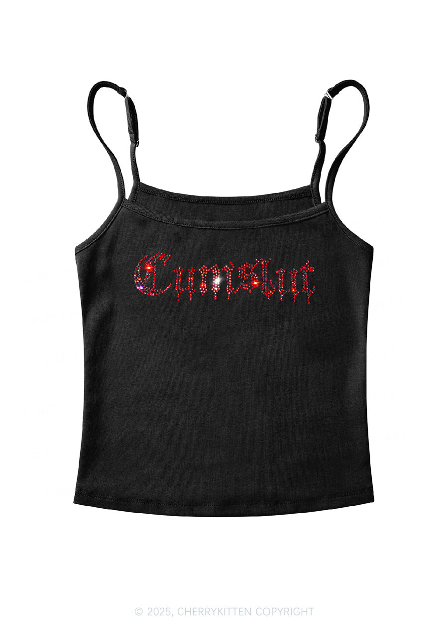 Rhinestone Cxmslxt Y2K Spaghetti Strap Cami Cherrykitten