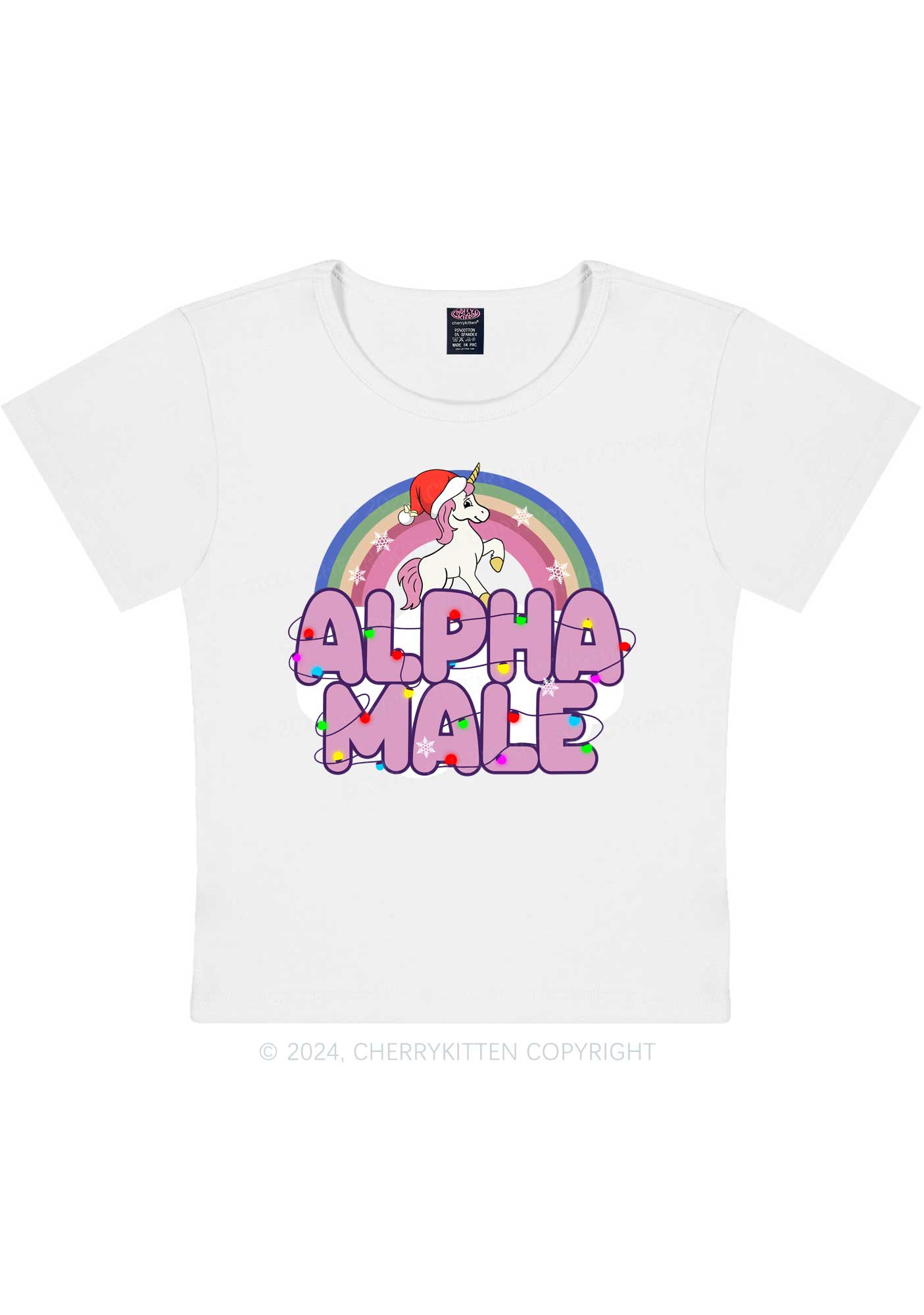 Christmas Alpha Male Y2K Baby Tee Cherrykitten