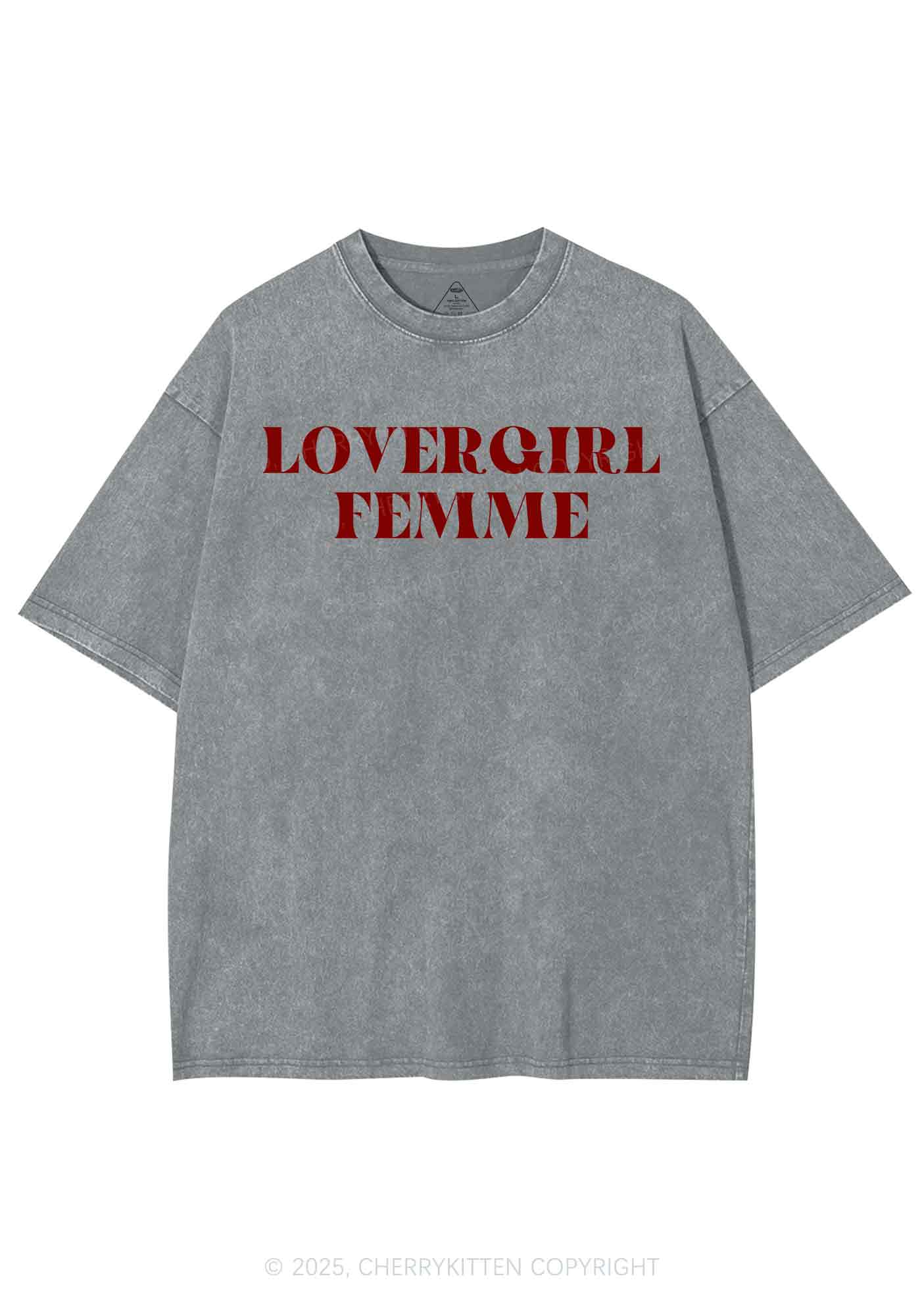 Lovergirl Femme Pride Y2K Shirts Washed Tee Cherrykitten