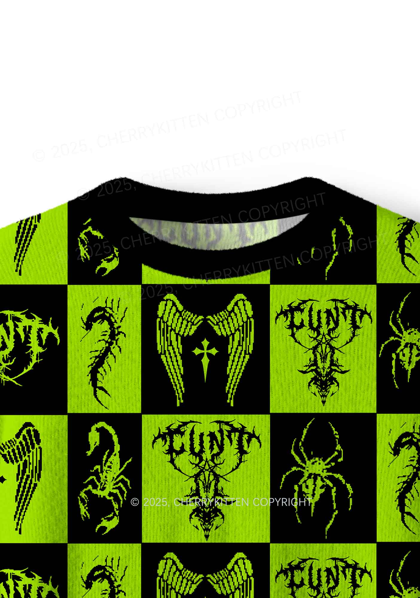 Dark Cxxt Y2K Christmas Knit Sweatshirt Cherrykitten