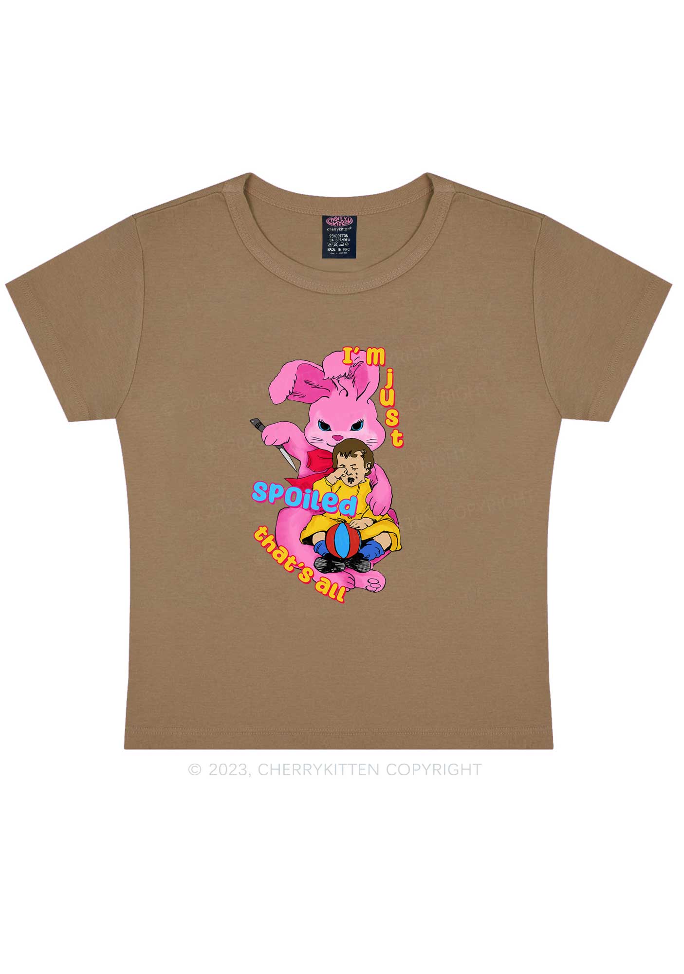 Bunny Just Spoiled Kids Y2K Baby Tee Cherrykitten