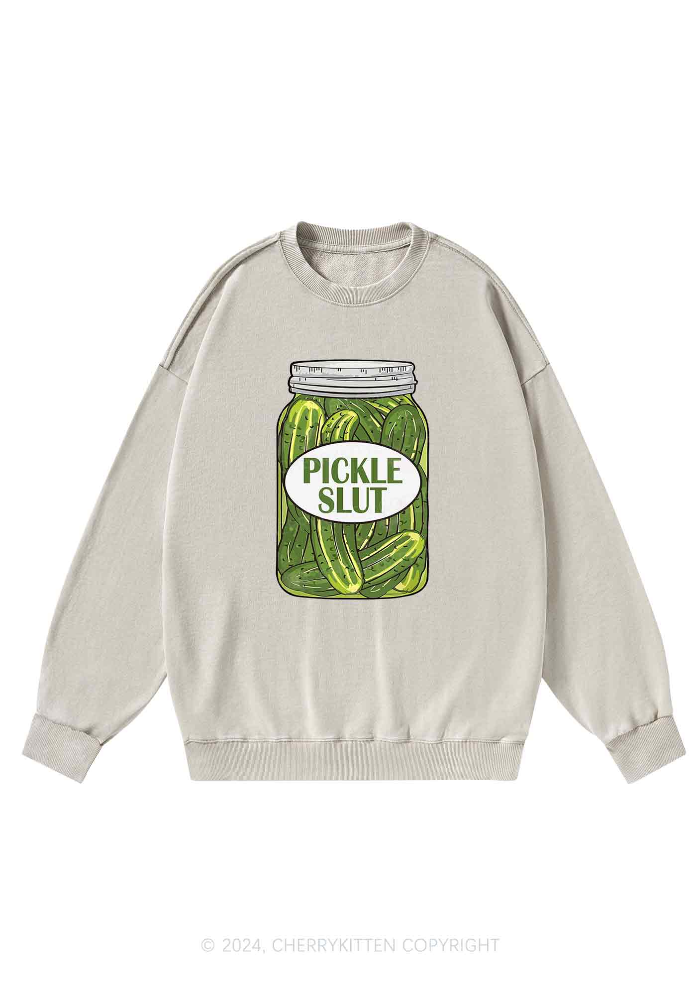 Pickle Slxt Y2K Washed Sweatshirts Cherrykitten