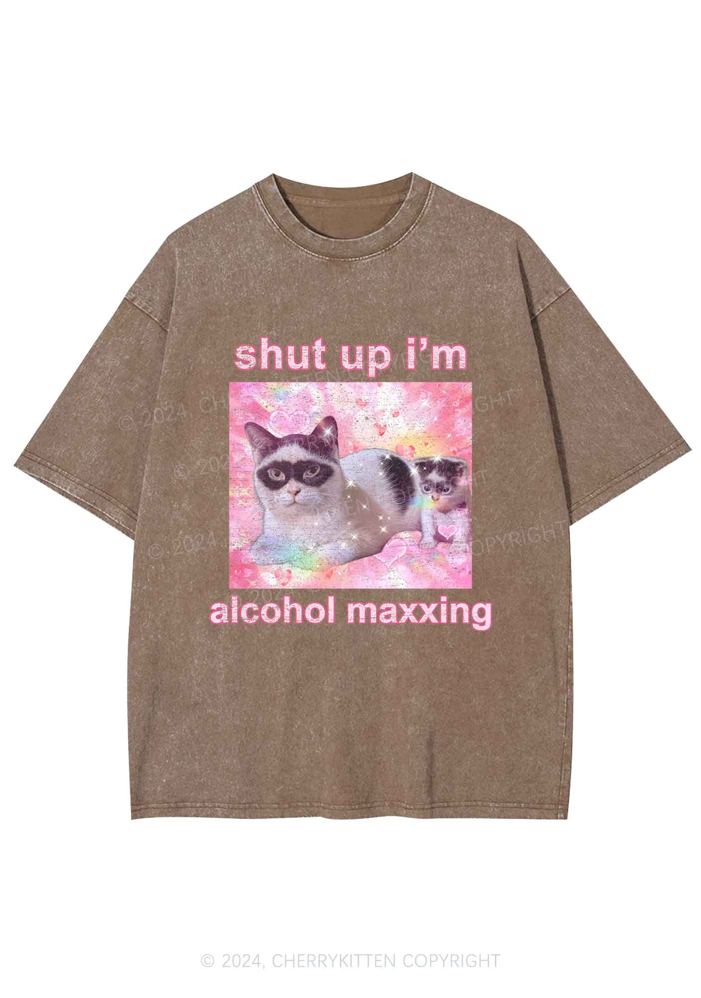 I'm Alcohol Maxxing Y2K Washed Tee Cherrykitten