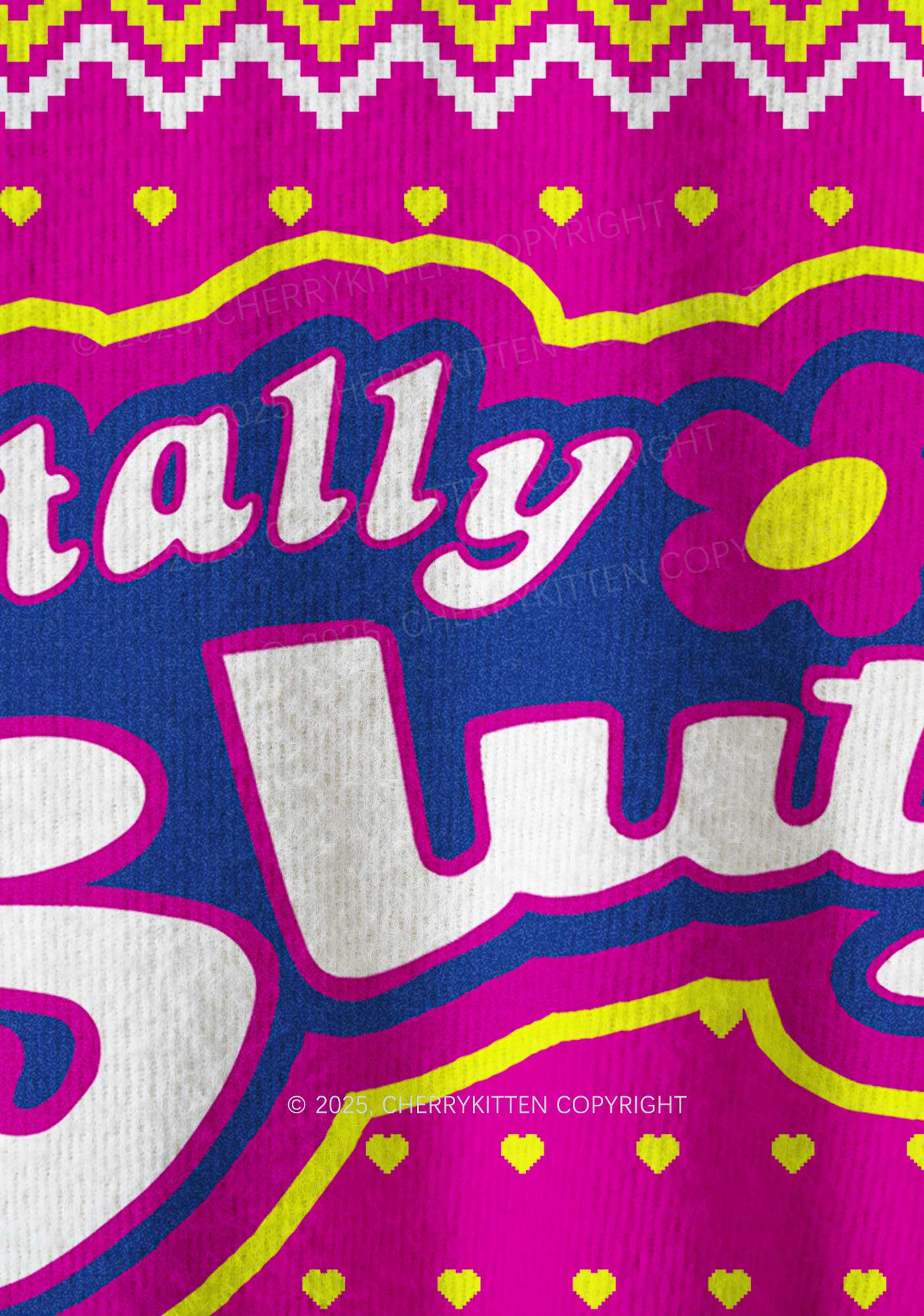 Totally Slxt Y2K Christmas Knit Sweatshirt Cherrykitten
