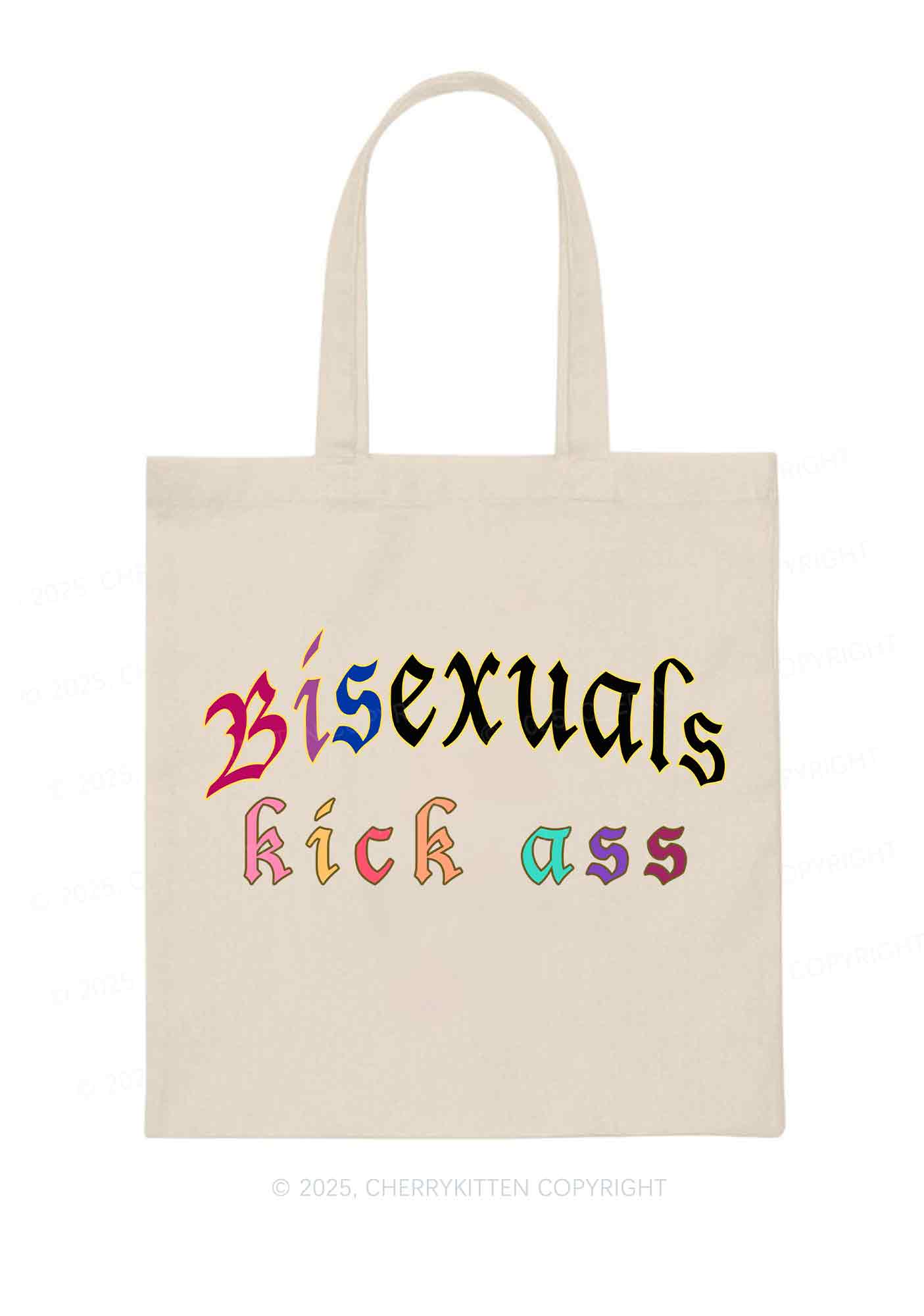 Bisexuals Kick Axx Pride Y2K Canvas Tote Bag Cherrykitten