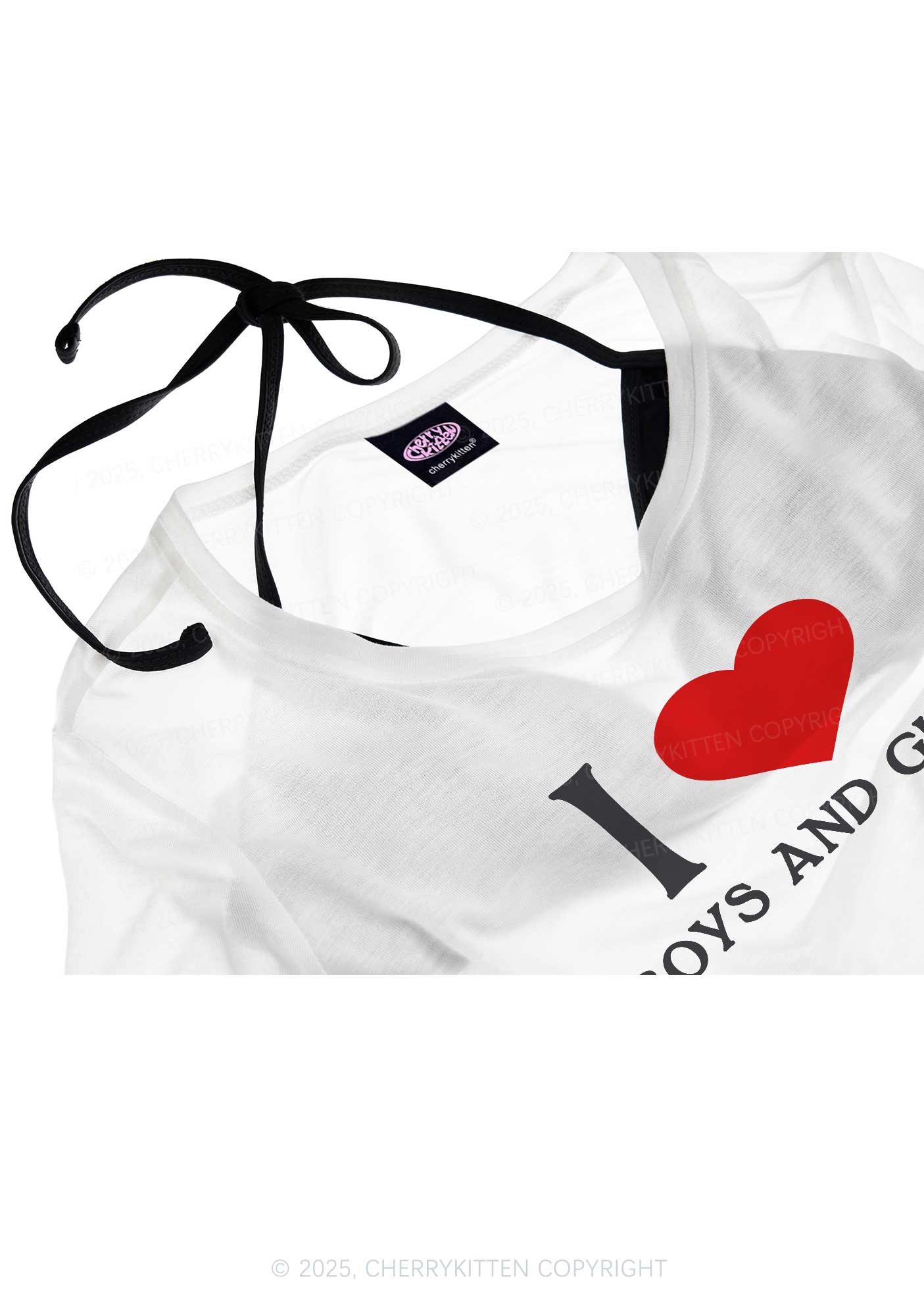 I Love Boys and Girls Pride Y2K Sheer Boyfriend Tee Cherrykitten