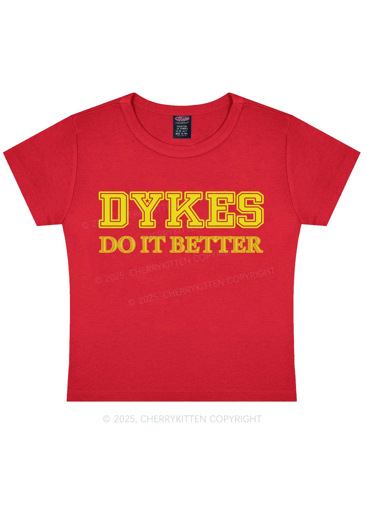 Dykes Do It Better Pride Y2K Baby Tee Cherrykitten
