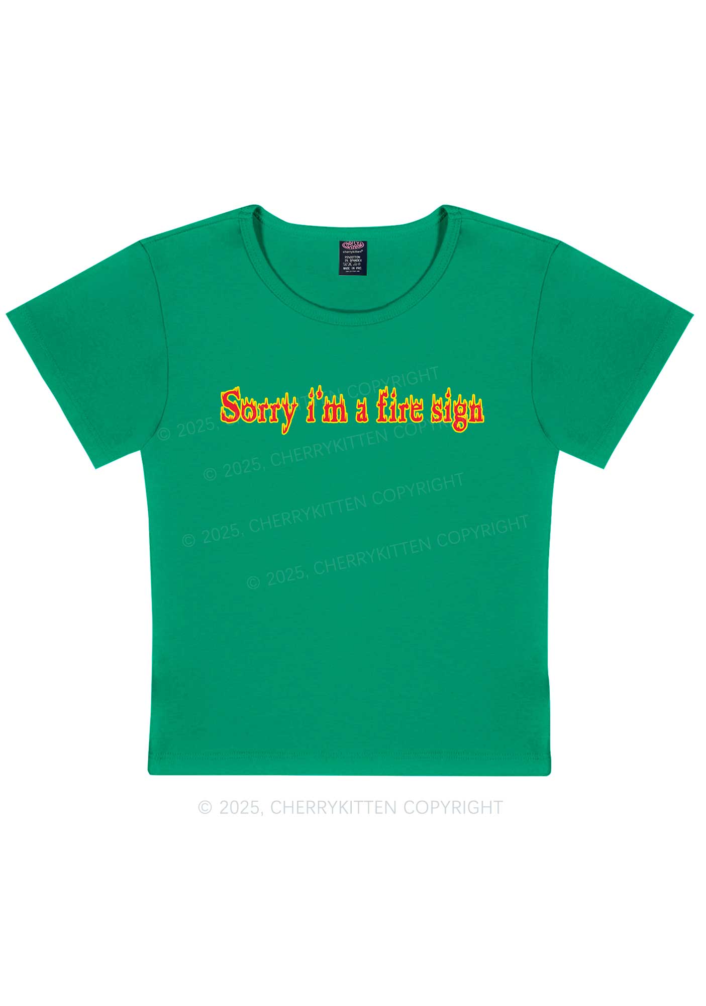 Fire Sign Y2K Baby Tee Cherrykitten
