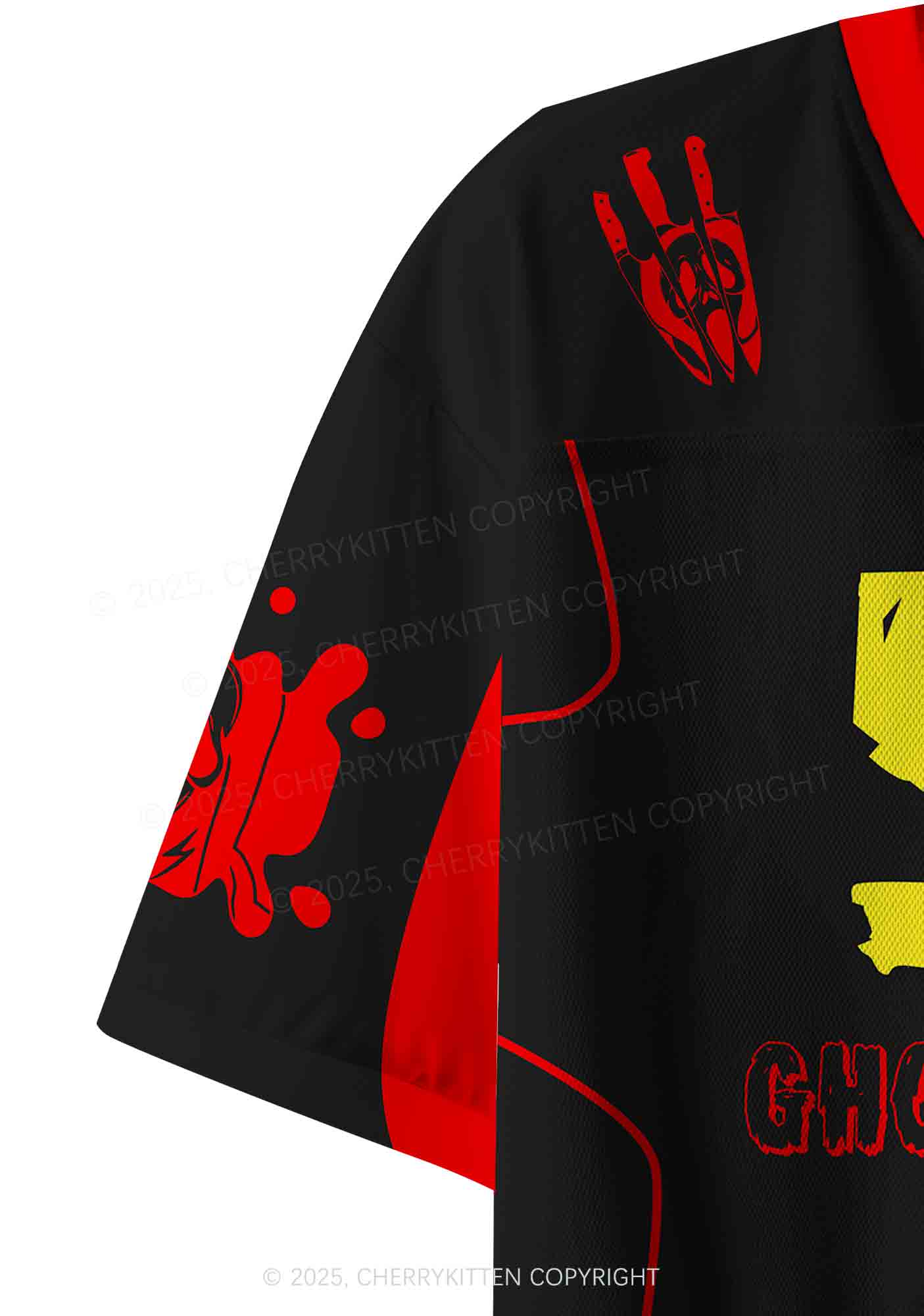 Halloween Custom Horror Ghost Y2K Crop Sport Jersey Shirts Cherrykitten