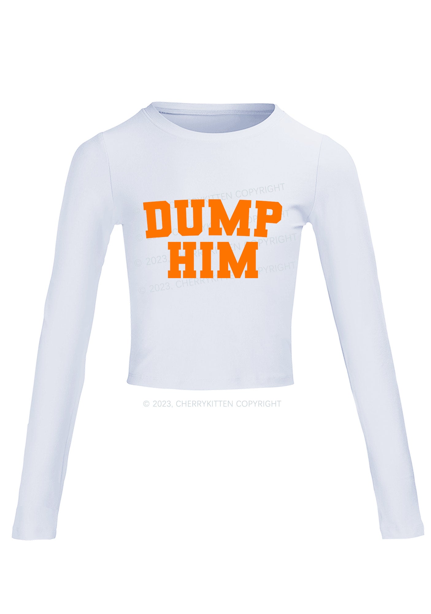 Dump Him Long Sleeve Crop Top Cherrykitten