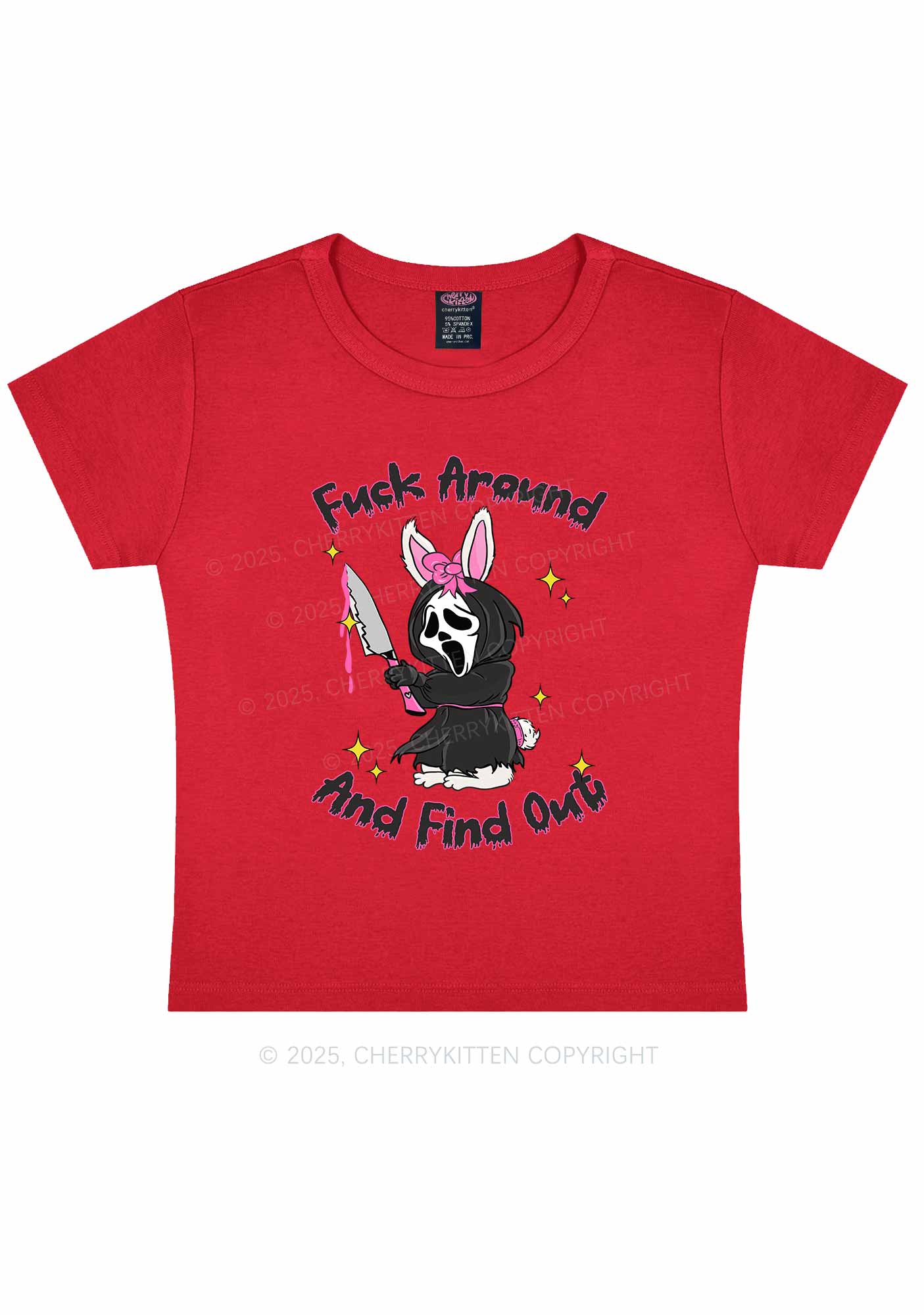 Halloween Fxxk Around Find Out Y2K Baby Tee Cherrykitten
