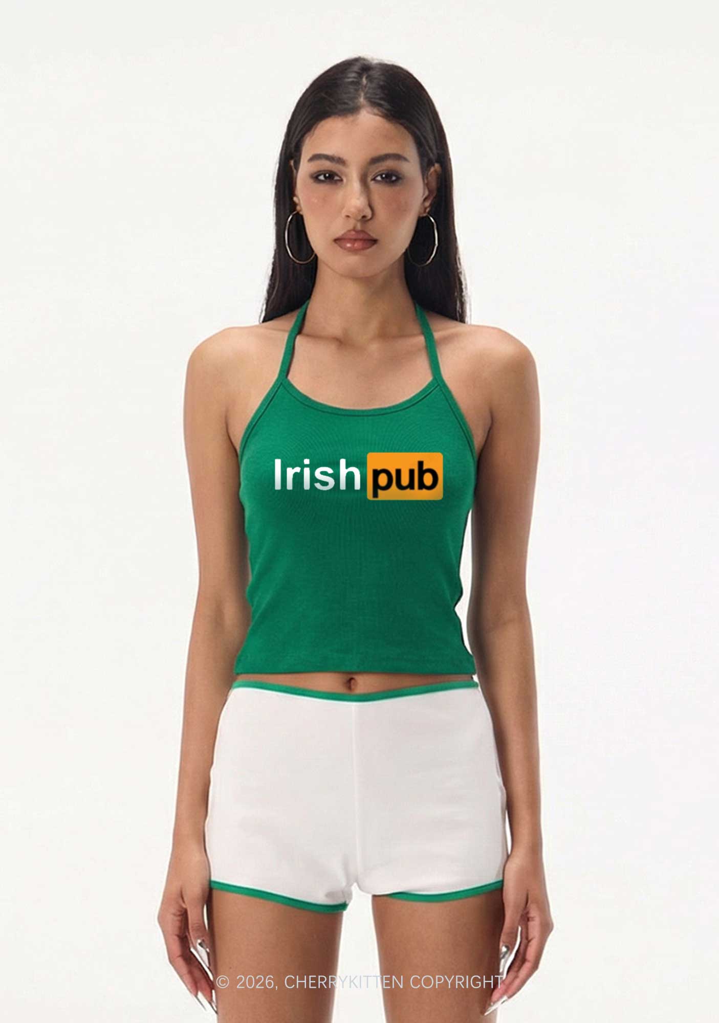 Irish Pub St Patricks Y2K Halter Neck Cami Cherrykitten