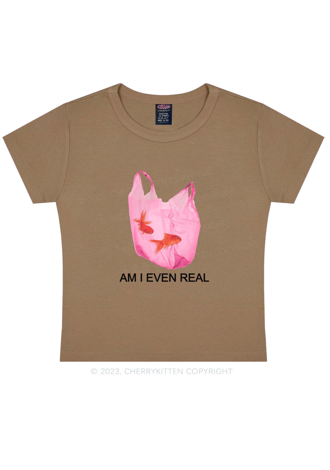 Am I Even Real Y2K Baby Tee Cherrykitten