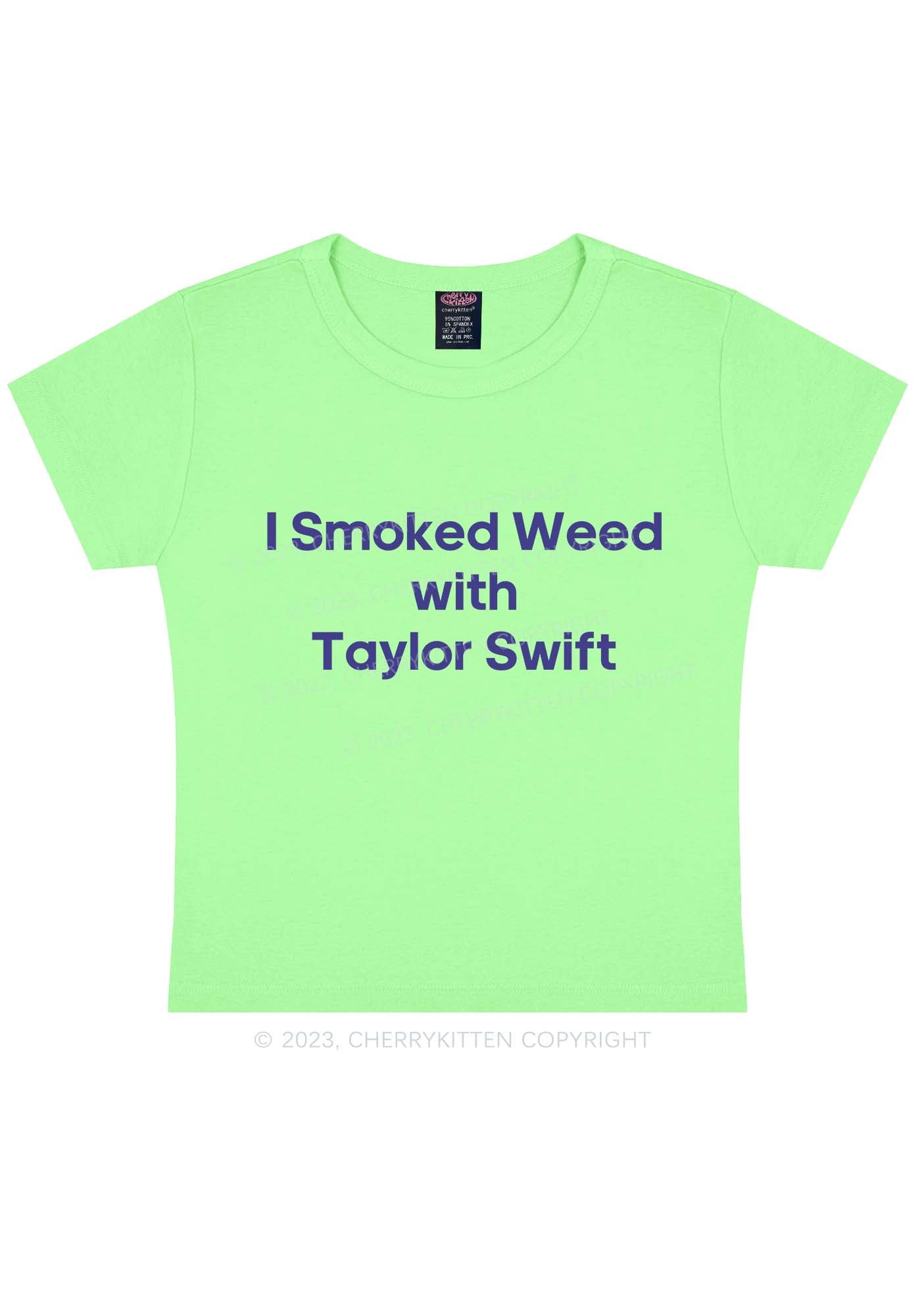 I Smoked With TS Y2K Baby Tee Cherrykitten