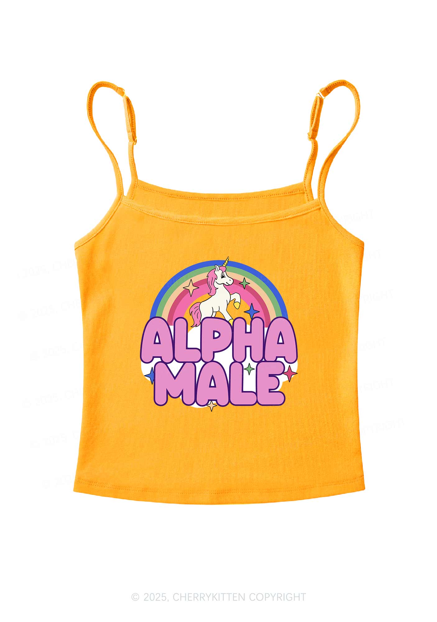 Rainbow Unicorn Alpha Y2K Spaghetti Strap Cami Cherrykitten