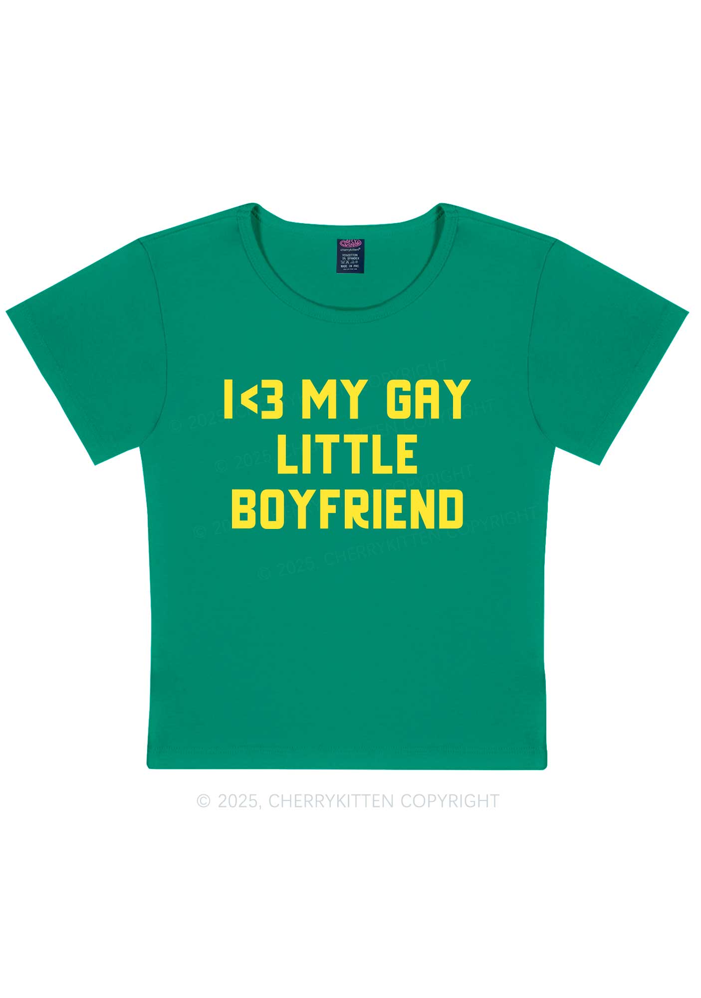 Love My Gay BF Pride Y2K Baby Tee Cherrykitten