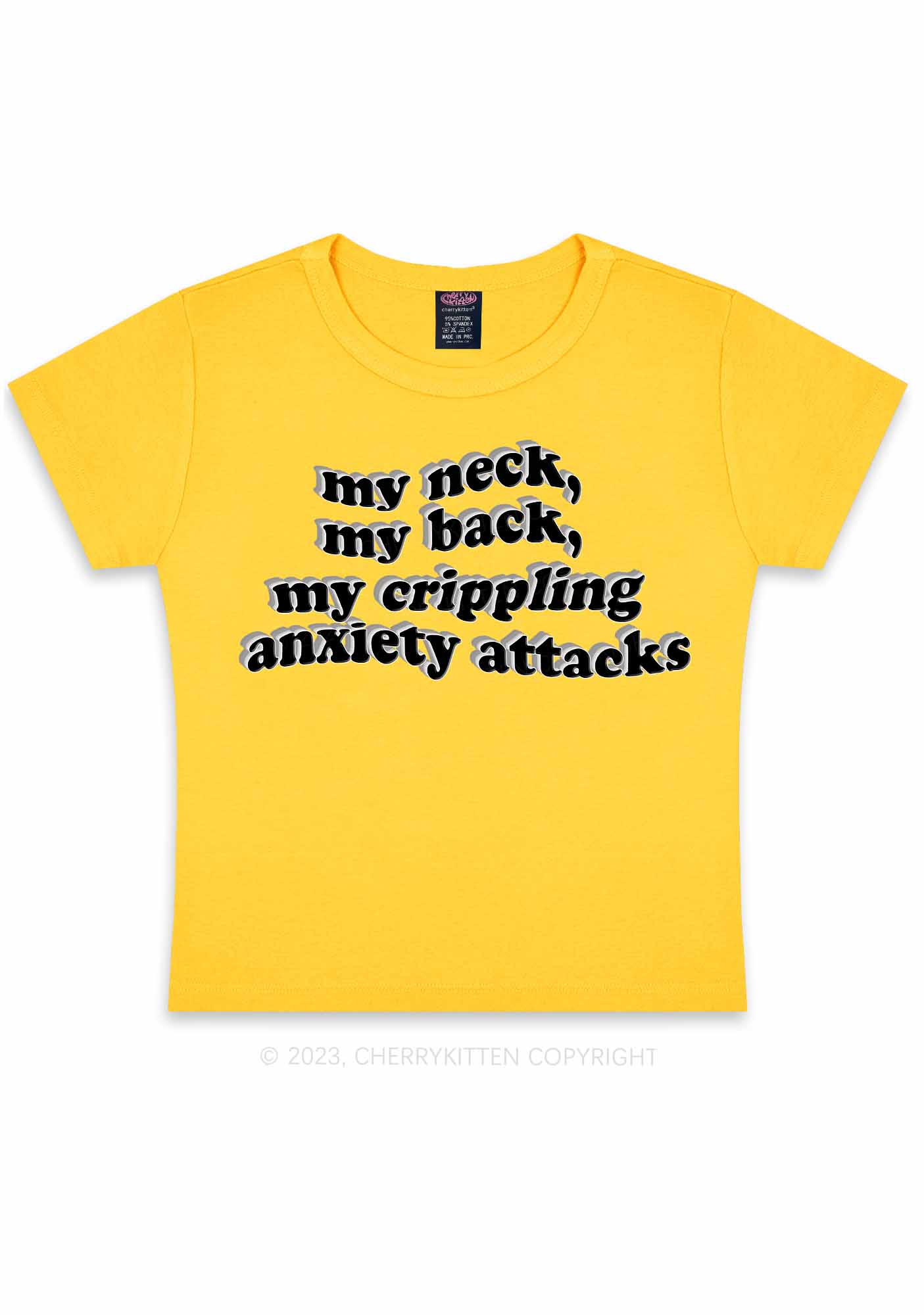 My Crippling Anxiety Attacks Y2K Baby Tee Cherrykitten