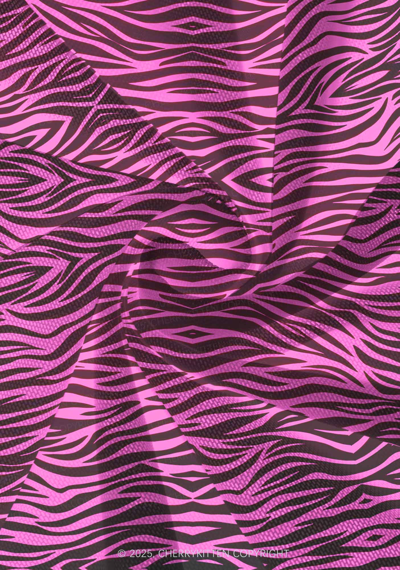 Pink Zebra Y2K Mesh Slip Dress Cherrykitten