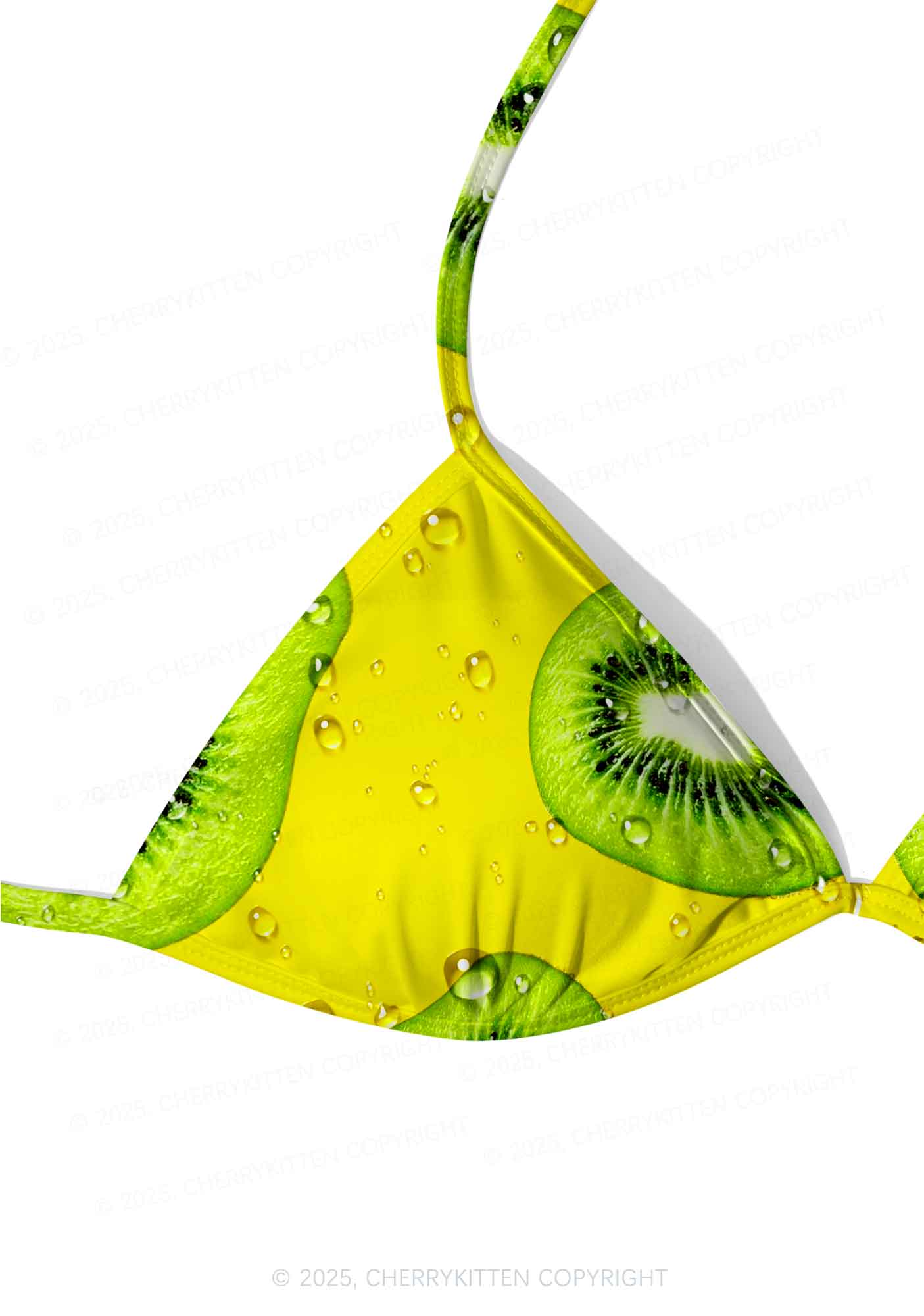 Yellow Kiwi Y2K Print Bikini Set Cherrykitten