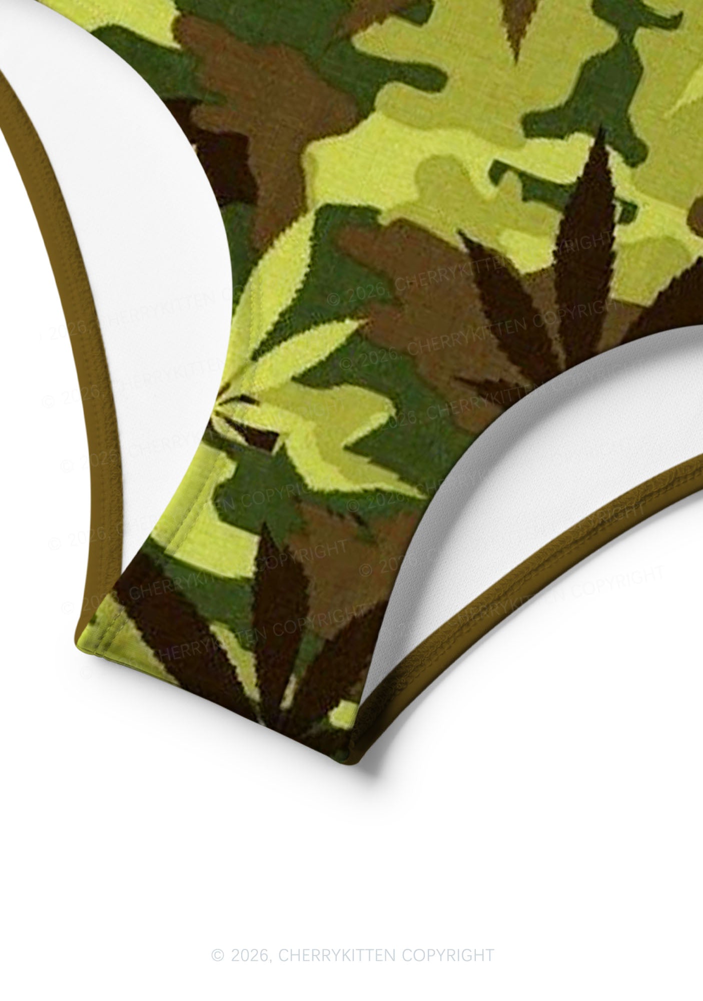 Camouflage Leaf Y2K Print Bikini Set Cherrykitten