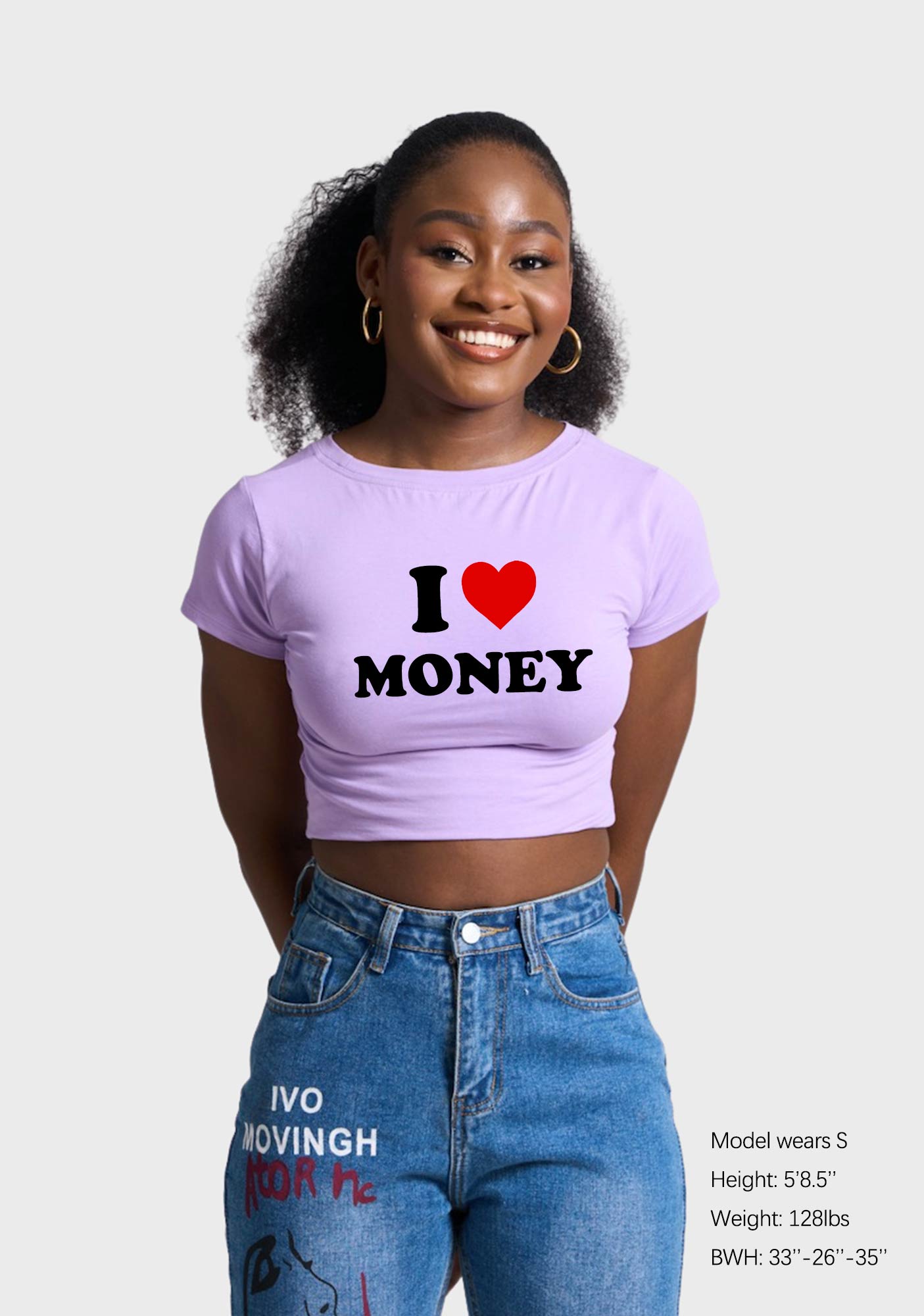 I Love Money Y2K Baby Tee