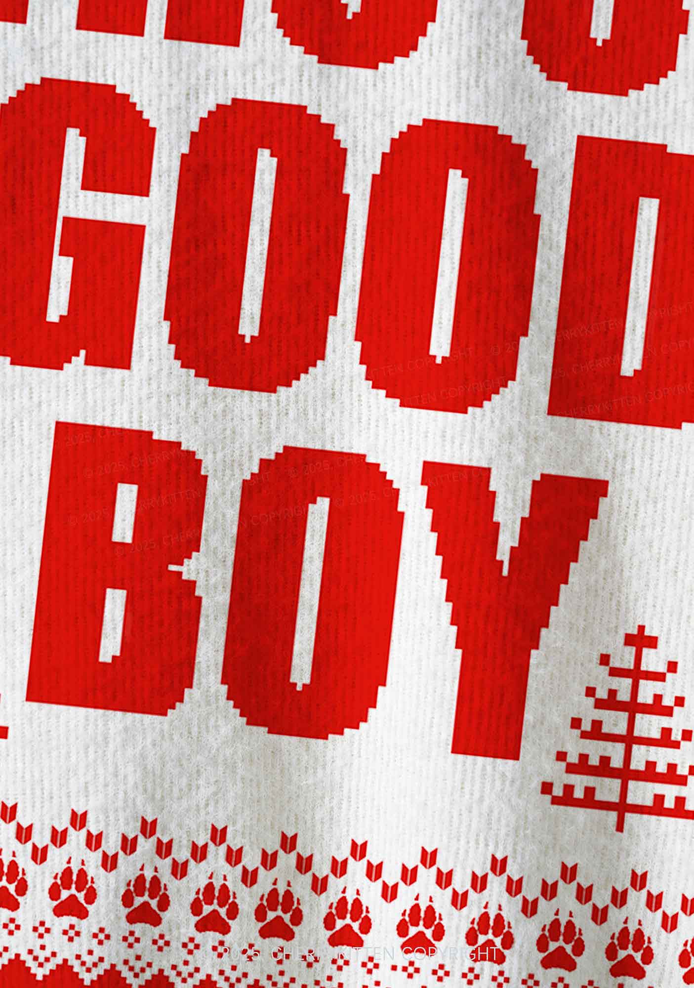 Whos A Good Boy Y2K Christmas Cardigan Knit Sweatshirt Cherrykitten