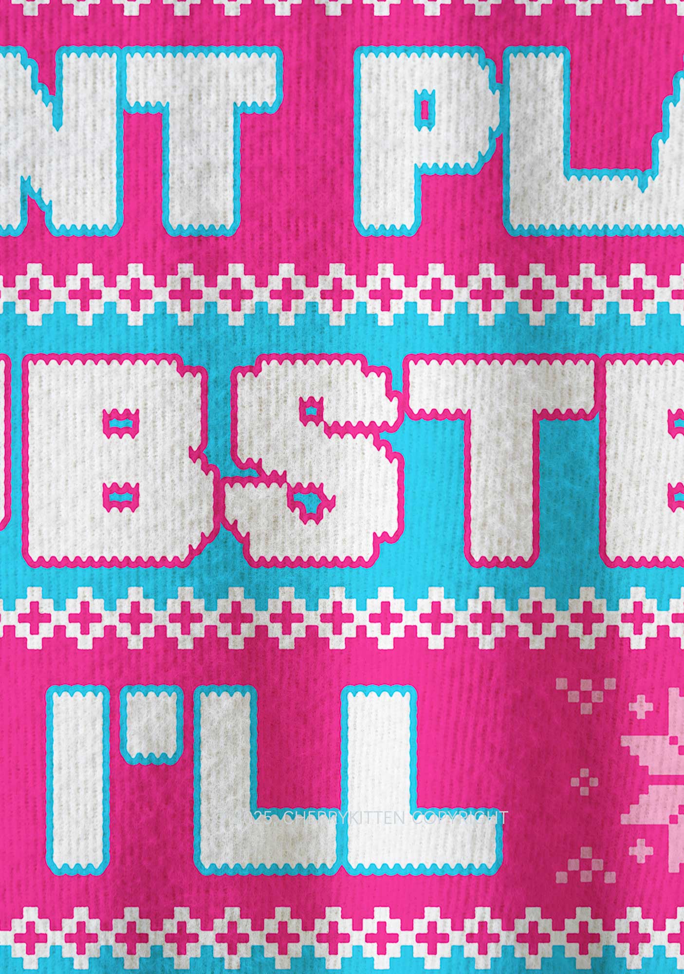 Dont Play Dubstep Y2K Christmas Knit Sweatshirt Cherrykitten