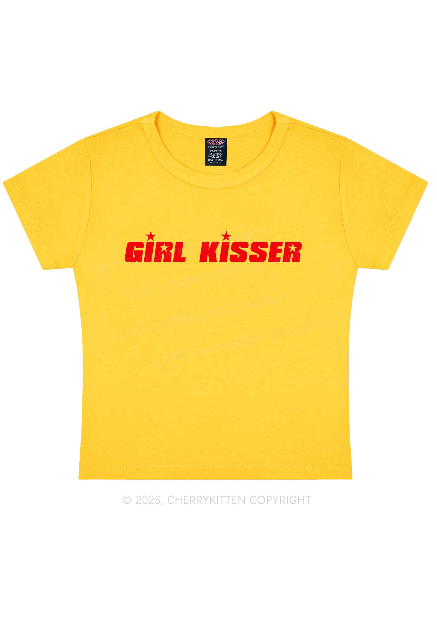 Girl Kisser Star Y2K Baby Tee Cherrykitten