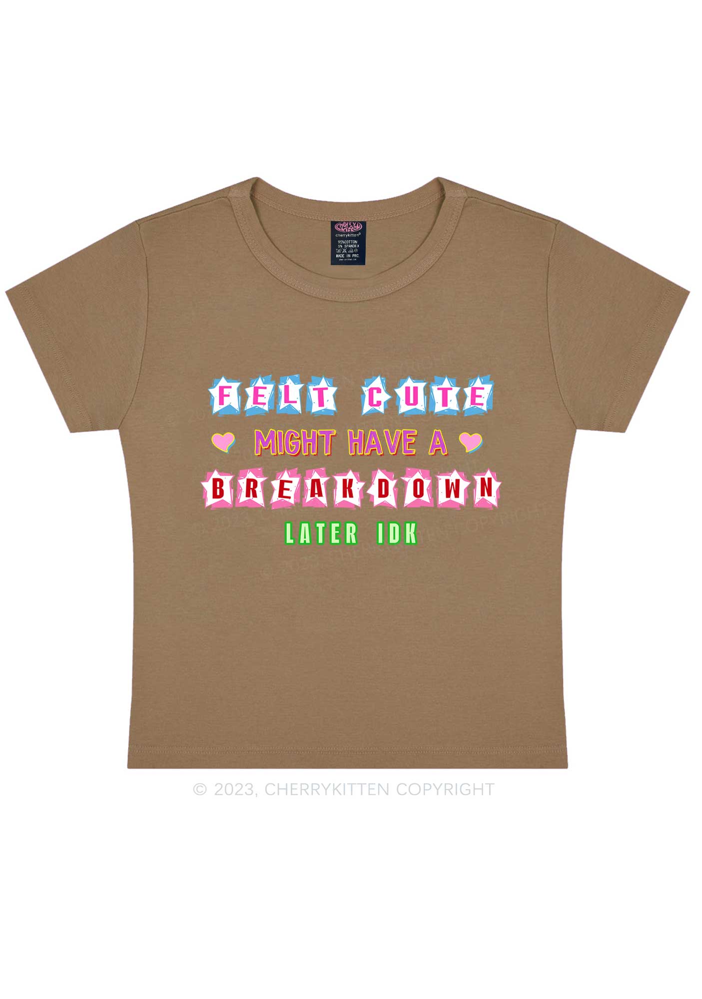 Might Breakdown Y2K Baby Tee Cherrykitten