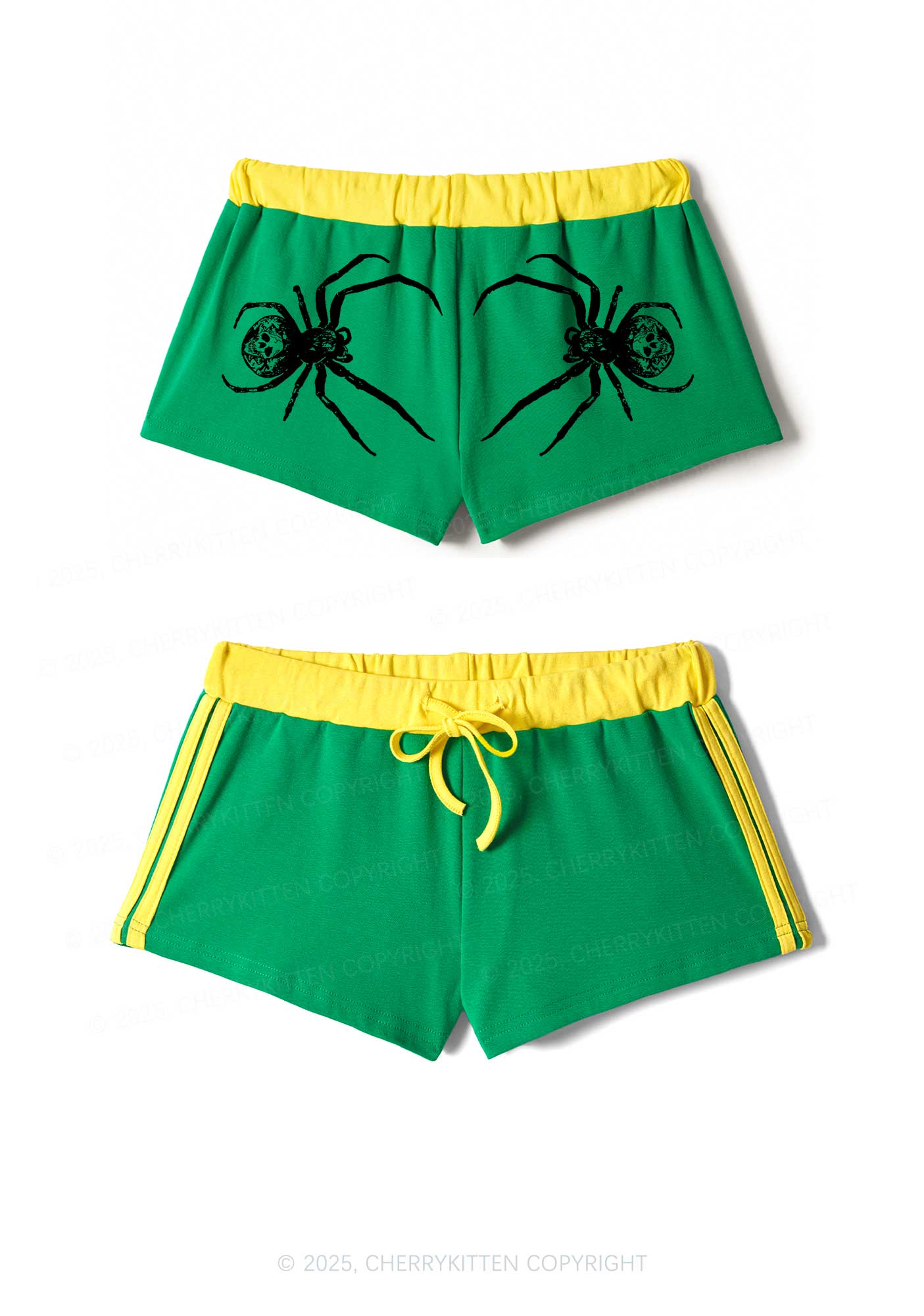 Halloween Spider Y2K Drawstring Mini Shorts Cherrykitten