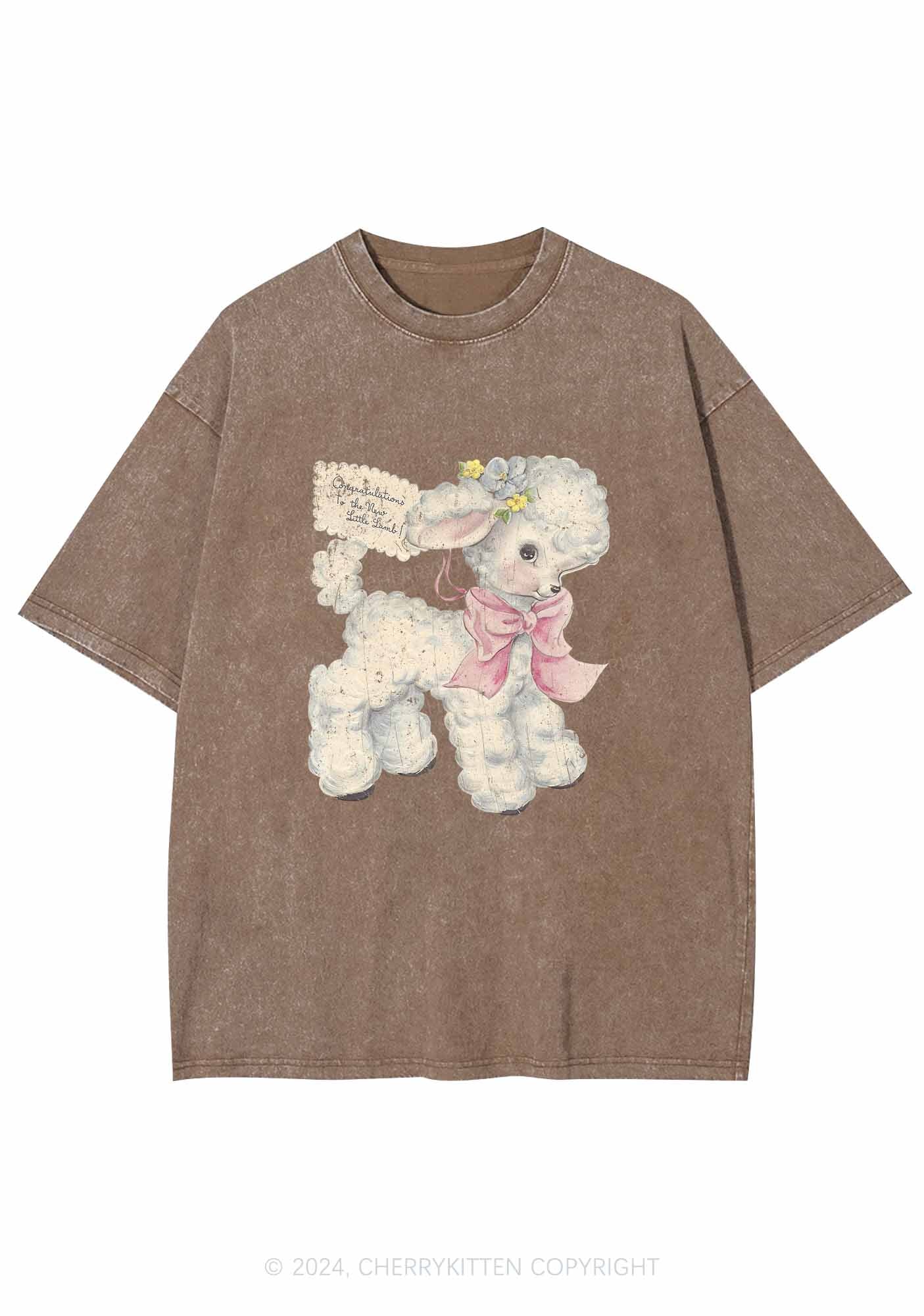 New Little Lamb Y2K Washed Tee Cherrykitten