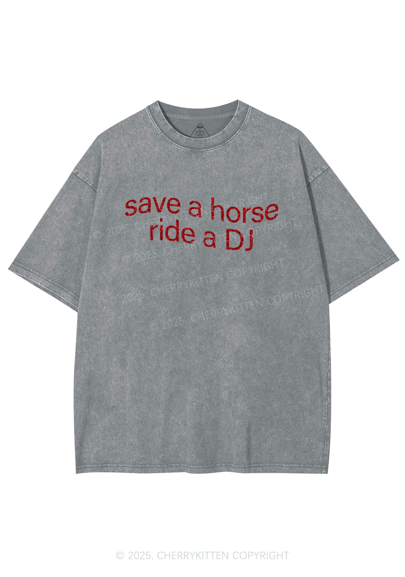 Glitter Ride A DJ Y2K Shirts Washed Tee Cherrykitten