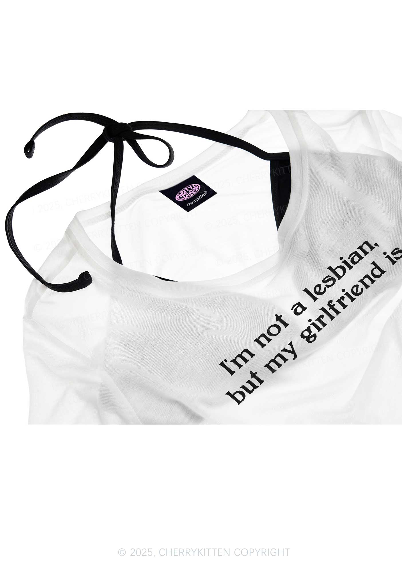My Girlfriend Is Lesbian Pride Y2K Sheer Boyfriend Tee Cherrykitten