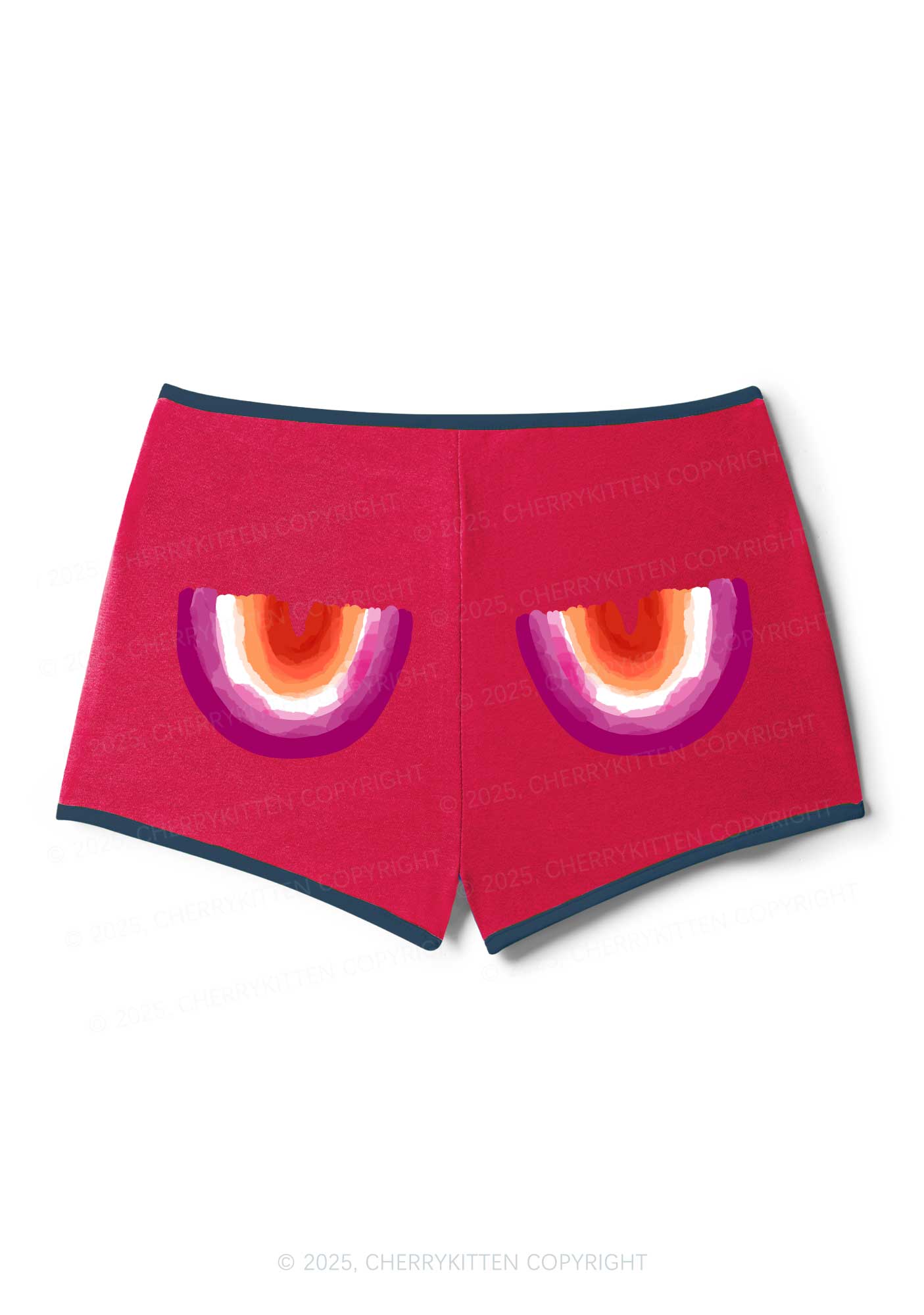 Double Rainbow Pride Y2K Booty Shorts Cherrykitten