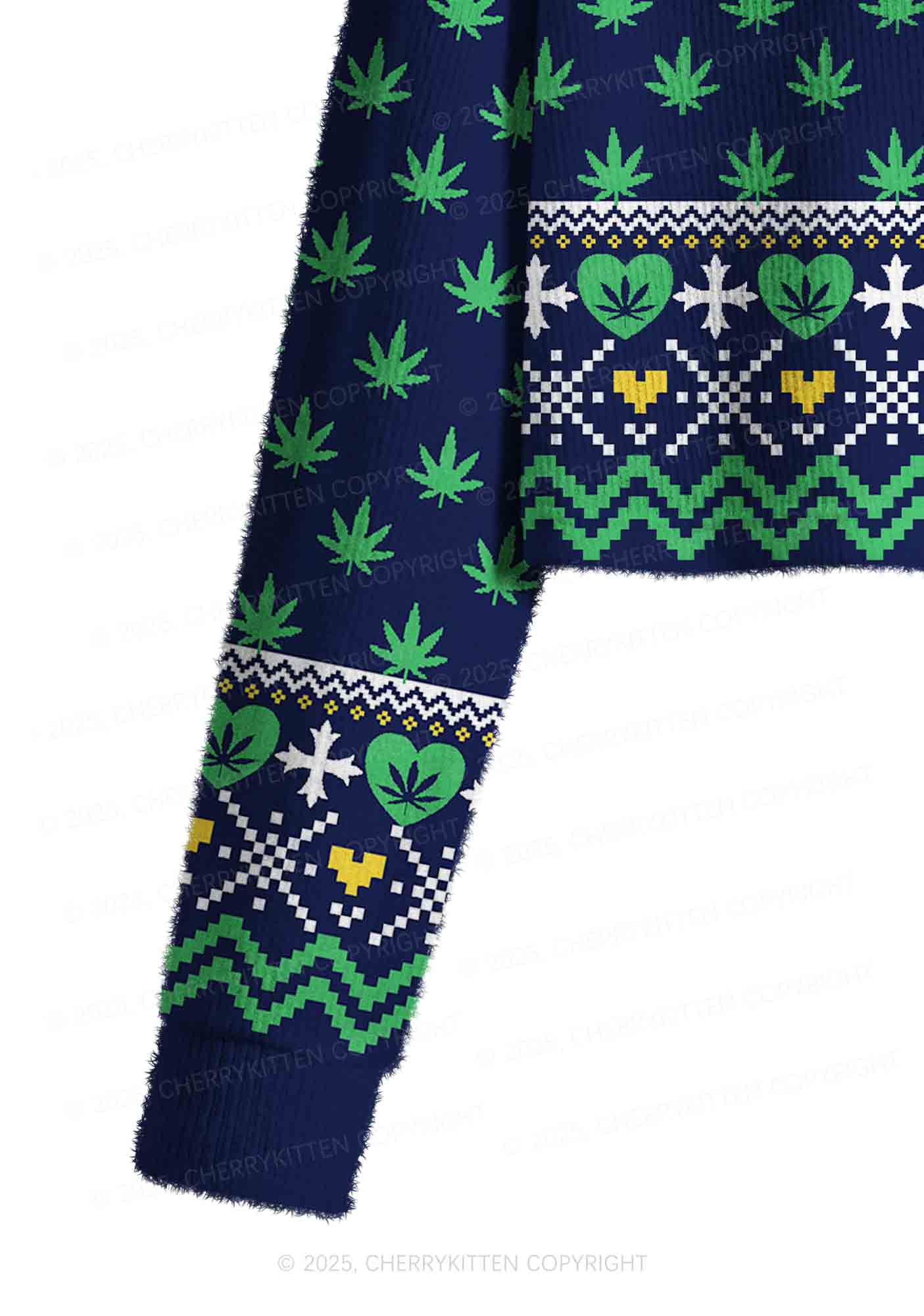 Special Cola Y2K Christmas Crop Knit Sweatshirt Cherrykitten