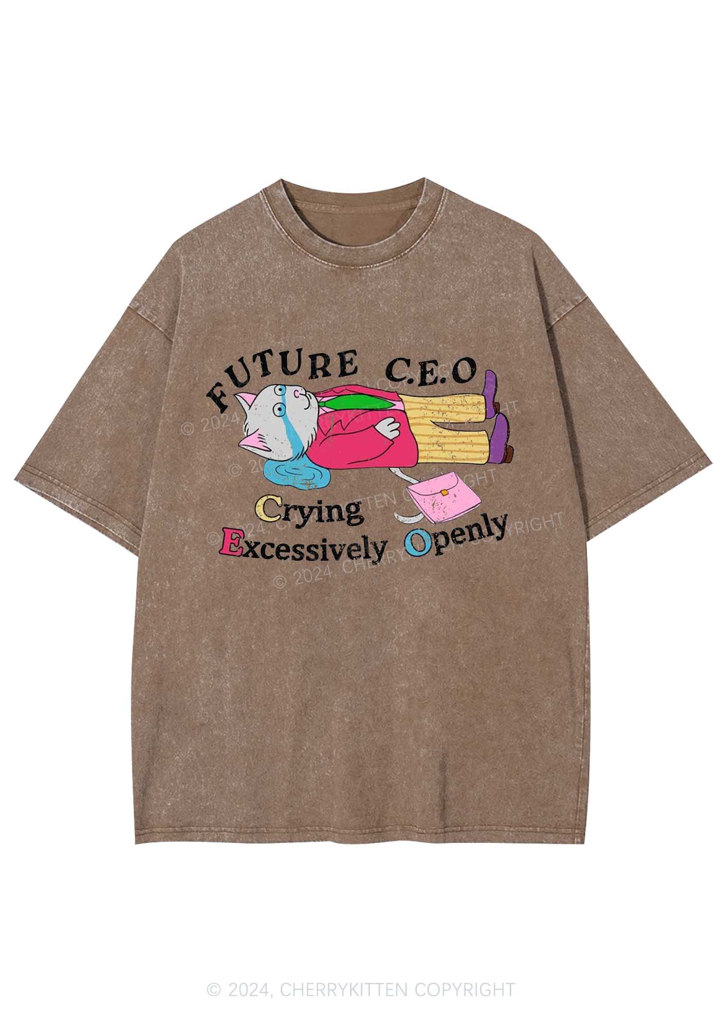 Future CEO Y2K Washed Tee Cherrykitten