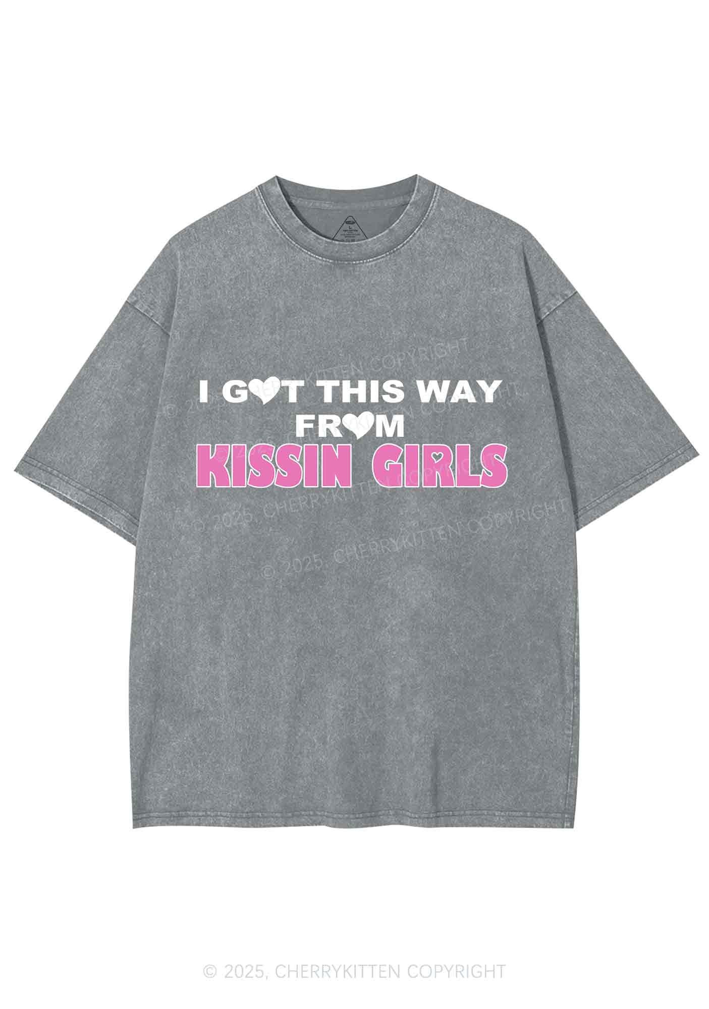 Kissin Girls Y2K Shirts Washed Tee Cherrykitten