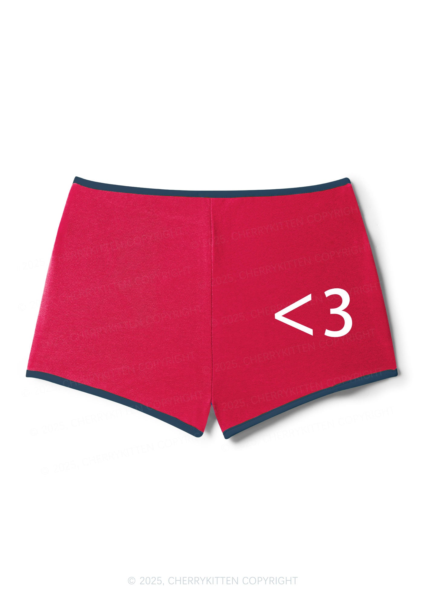 Cute Heart Y2K Contrast Mini Shorts Cherrykitten