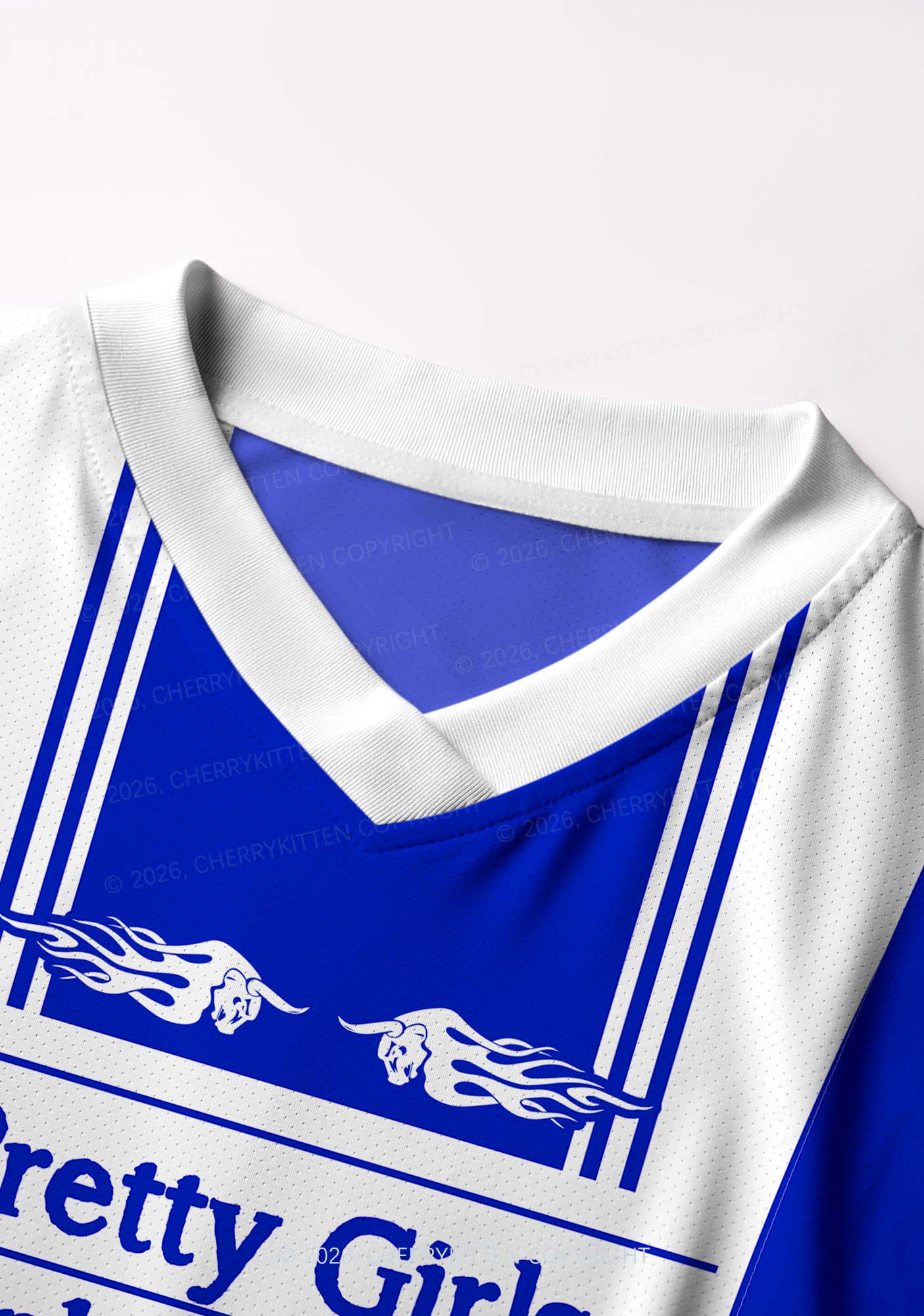 Girls Drink Red Y2K Crop Football Jersey Shirts Cherrykitten