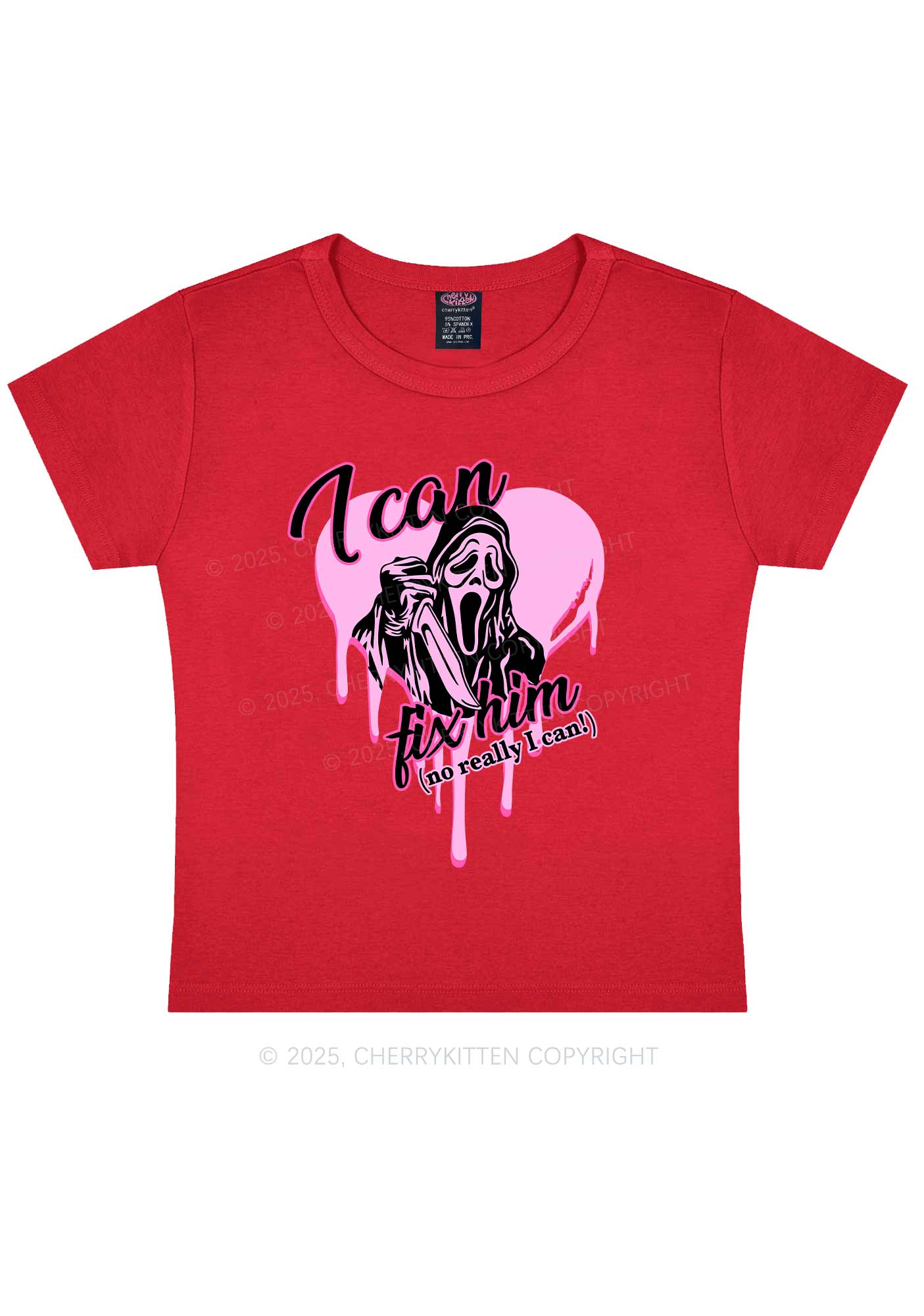 Halloween Ghost Fix Him Y2K Baby Tee Cherrykitten