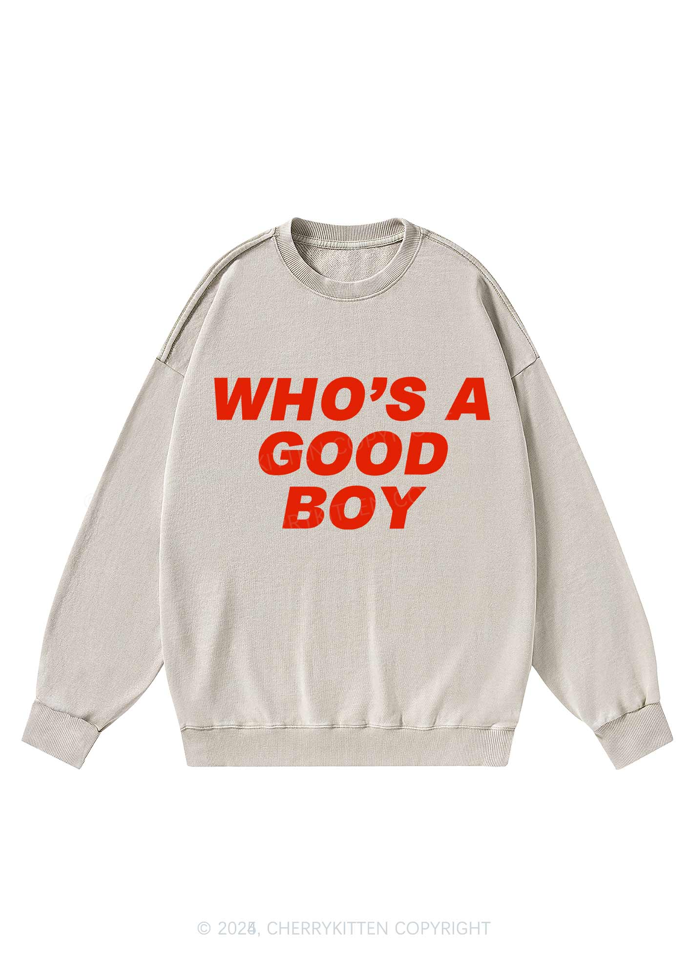 Whos A Good Boy Y2K Washed Sweatshirts Cherrykitten