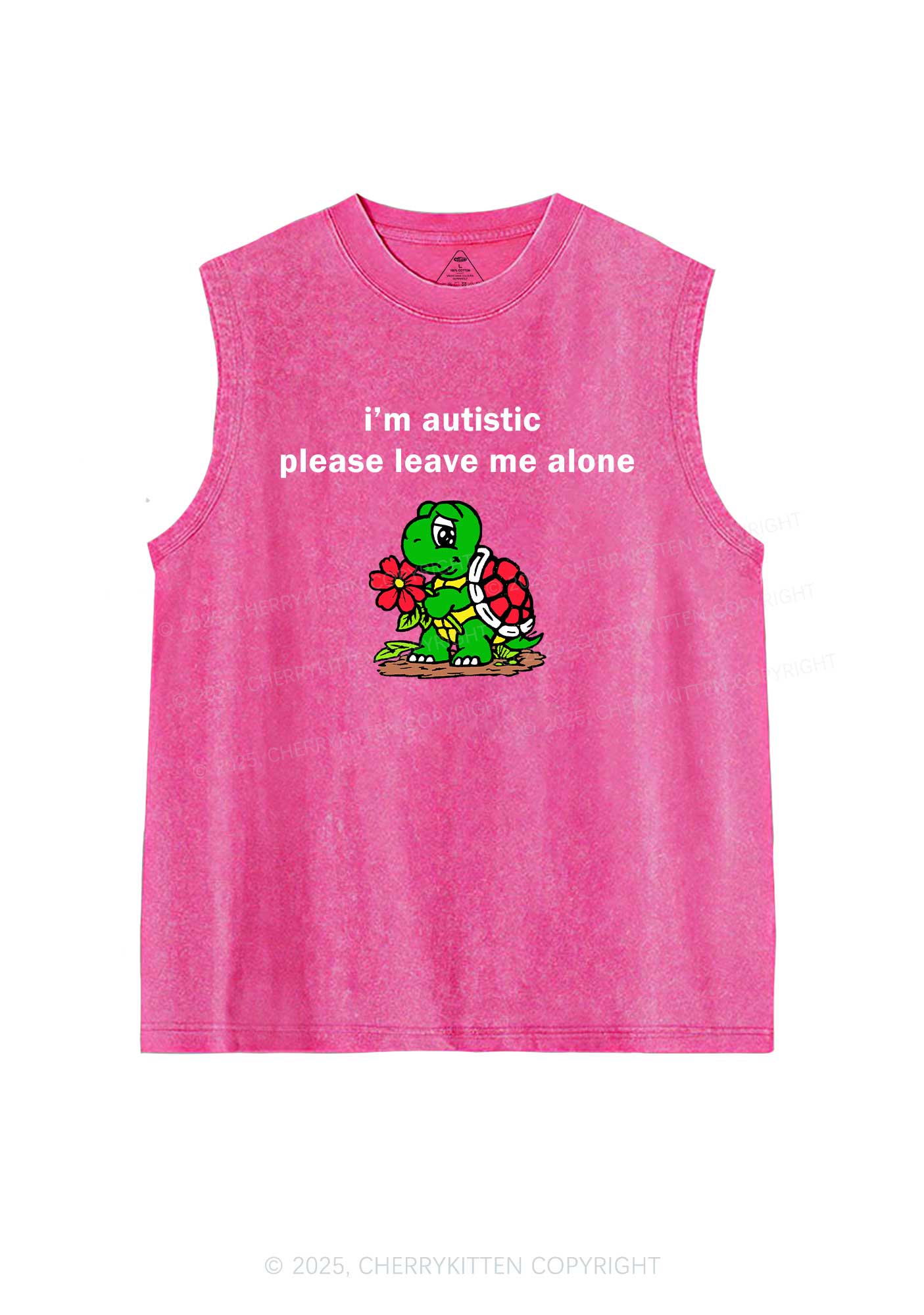 Im Autistic Leave Me Alone Y2K Washed Muscle Tank Cherrykitten