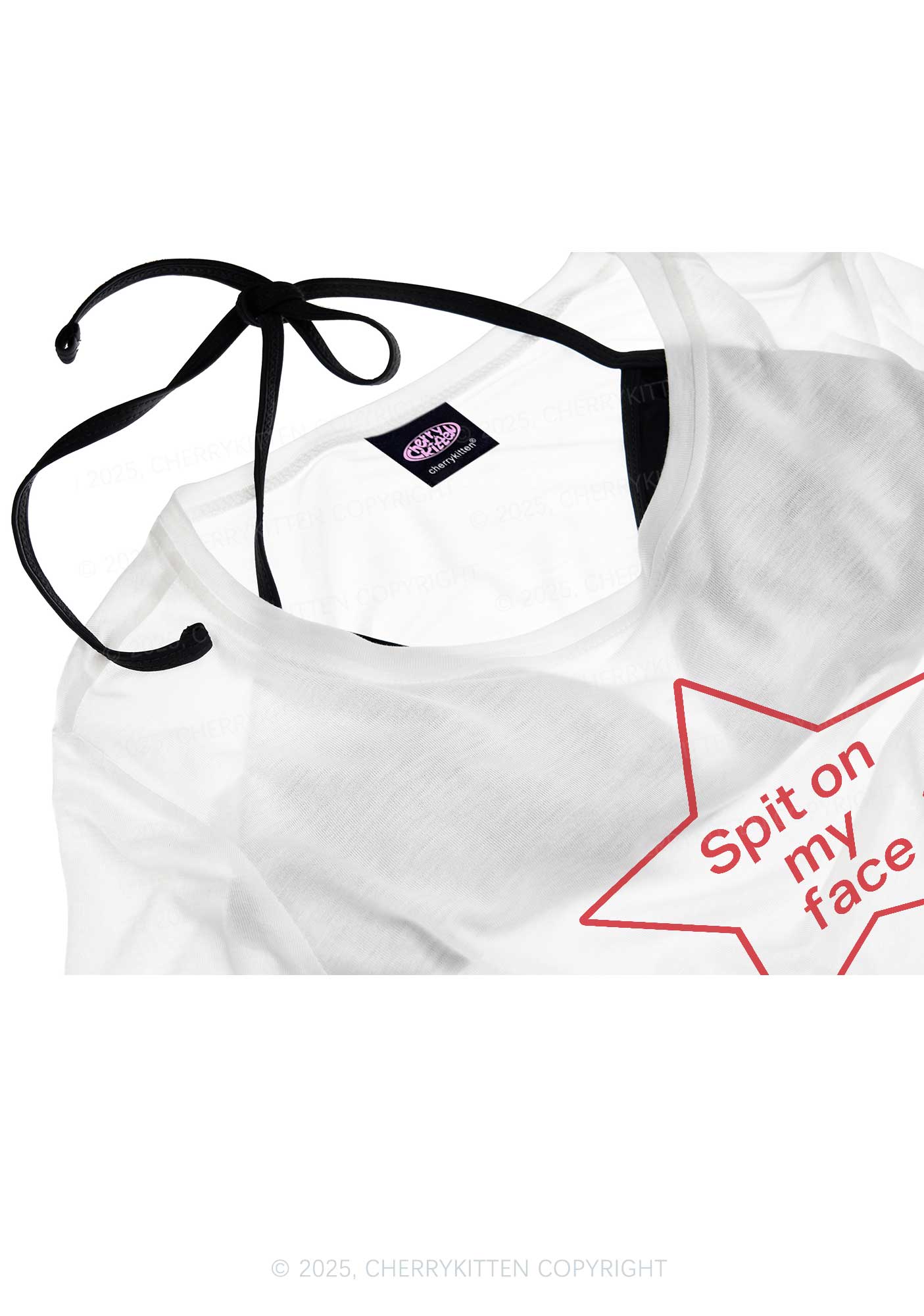 Spit On My Face Y2K Sheer Boyfriend Tee Cherrykitten