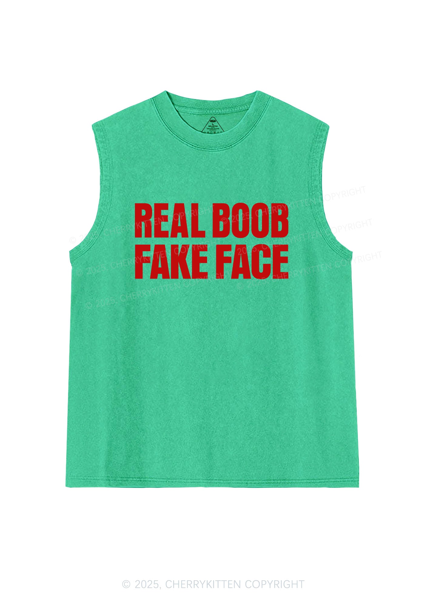 Fake Face Real Bxxb Y2K Washed Muscle Tank Cherrykitten