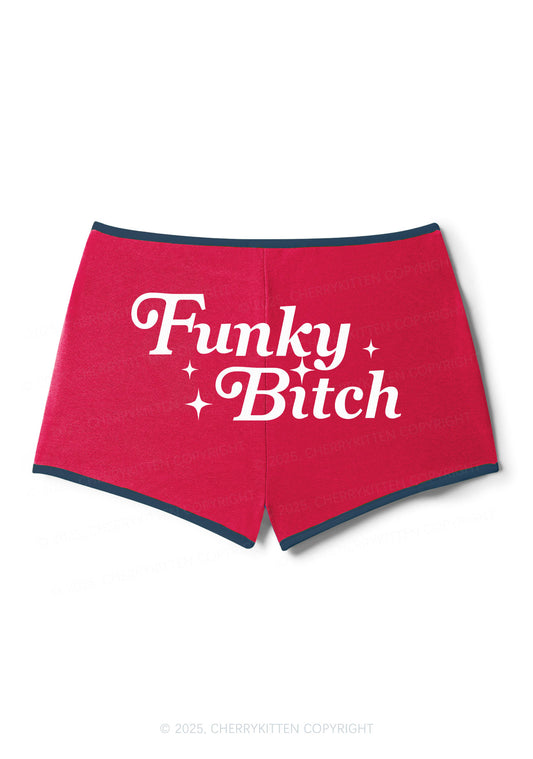Funky Bxxch Y2K Contrast Mini Shorts Cherrykitten