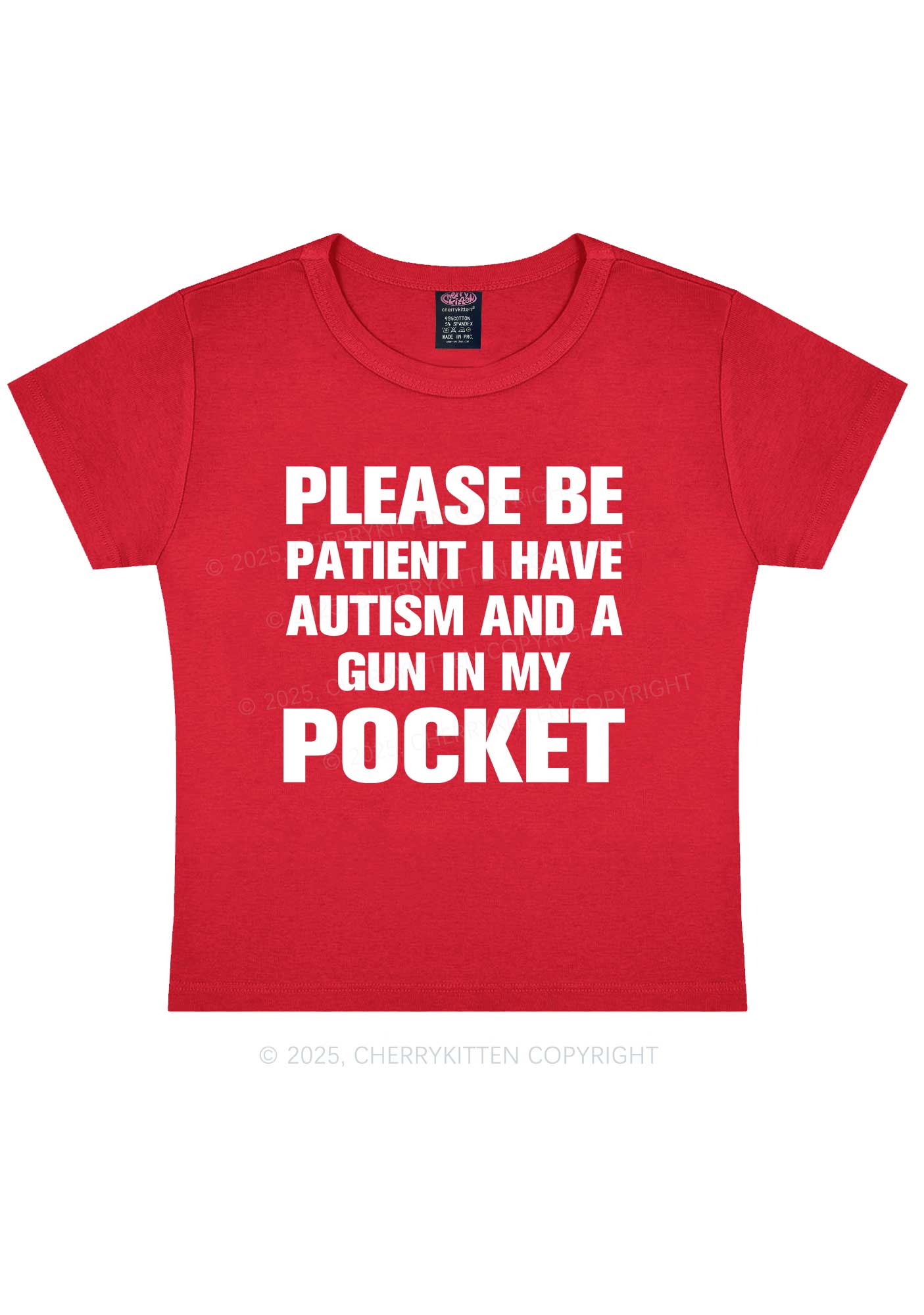 Please Be Patient Y2K Baby Tee Cherrykitten