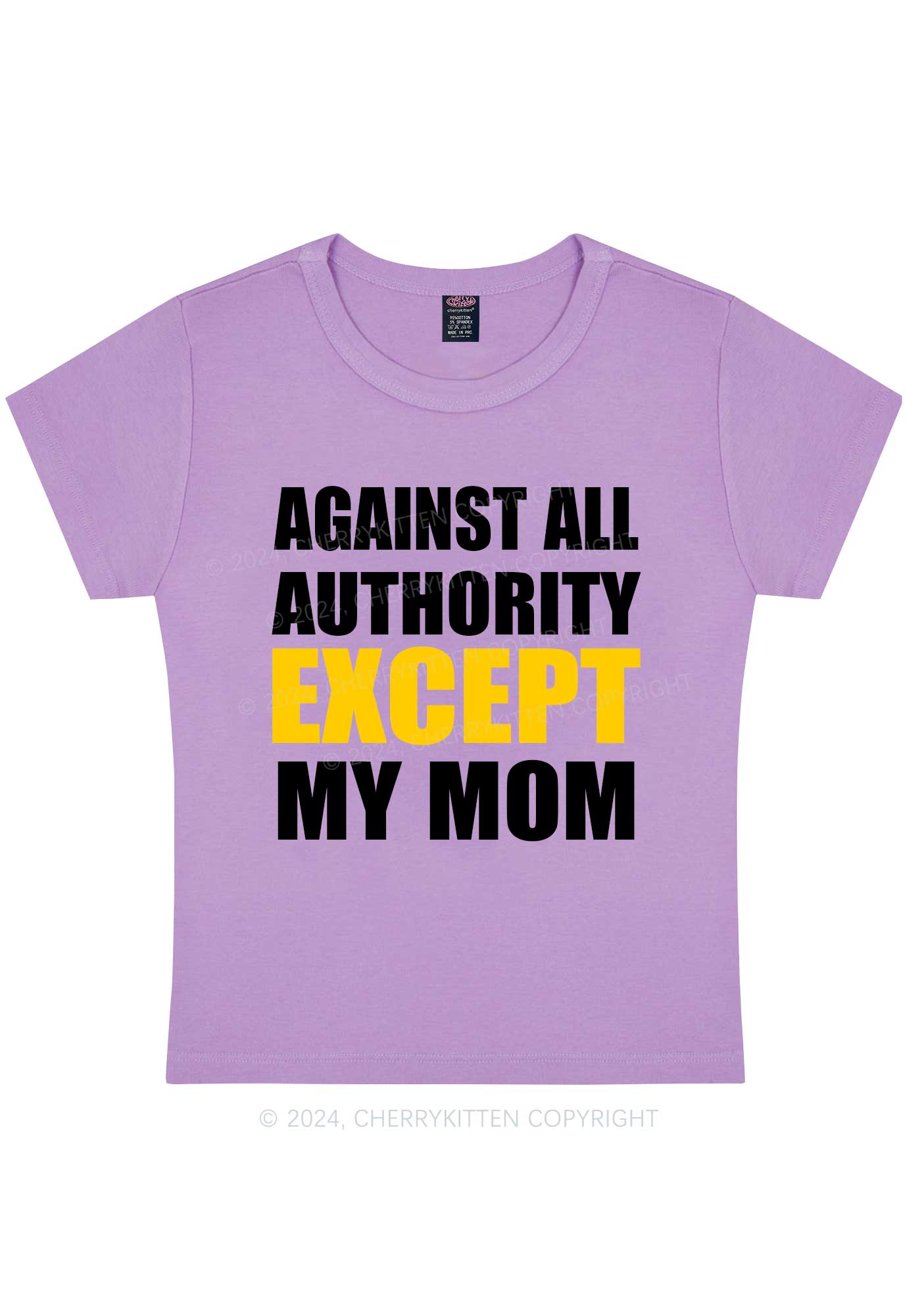 Against Authority Except Mom Y2K Baby Tee Cherrykitten