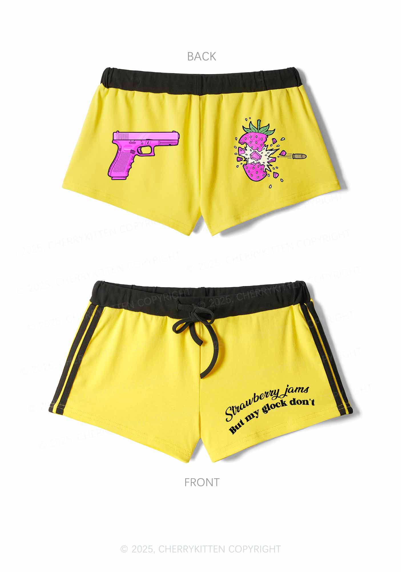 Strawberry Jams Y2K Drawstring Mini Shorts Cherrykitten
