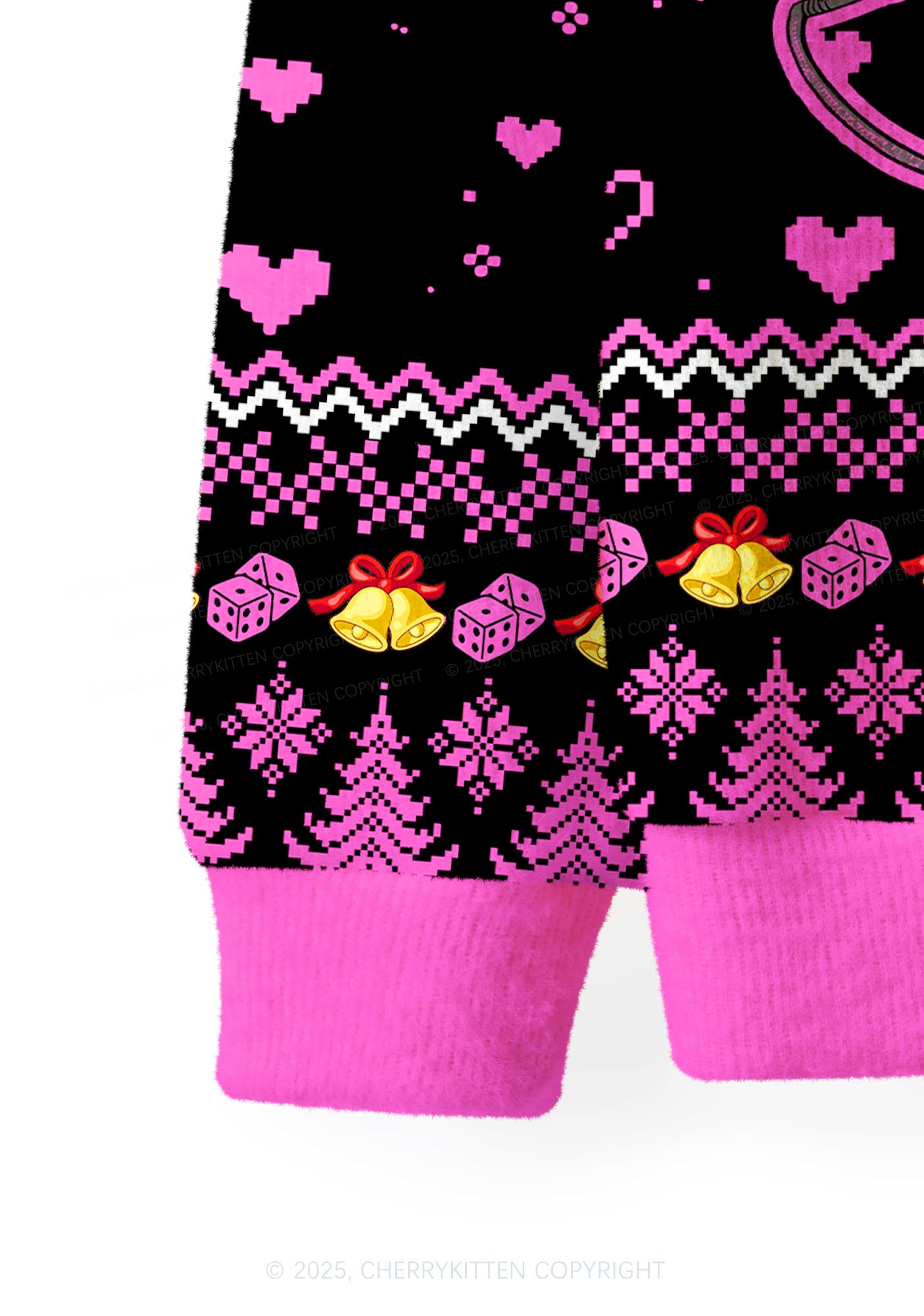 I Love S Men Y2K Christmas Cardigan Knit Sweatshirt Cherrykitten