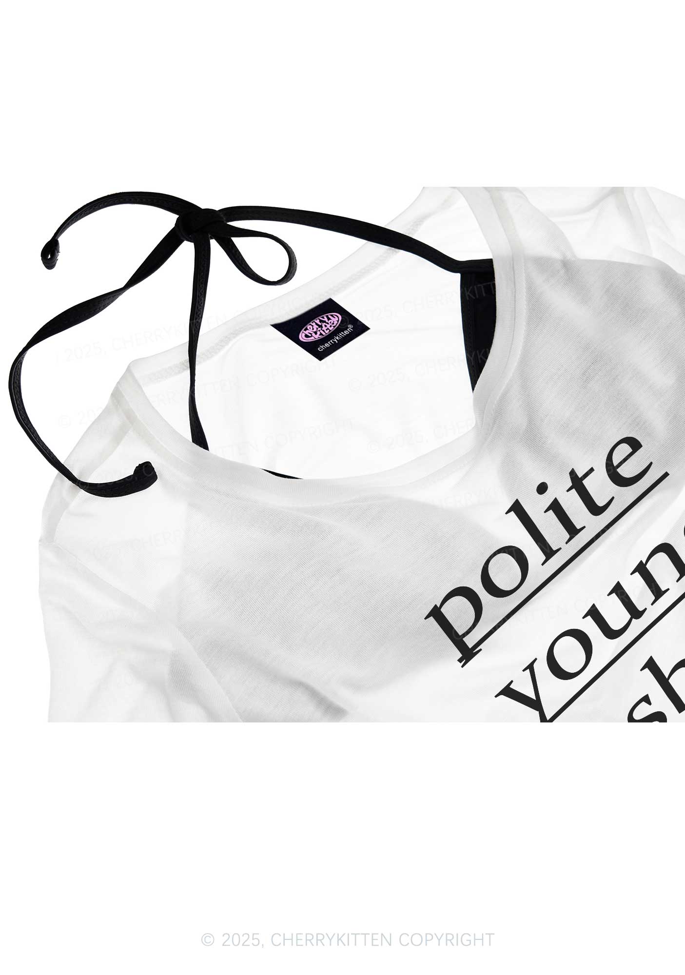 Polite Young Lesbian Pride Y2K Sheer Boyfriend Tee Cherrykitten